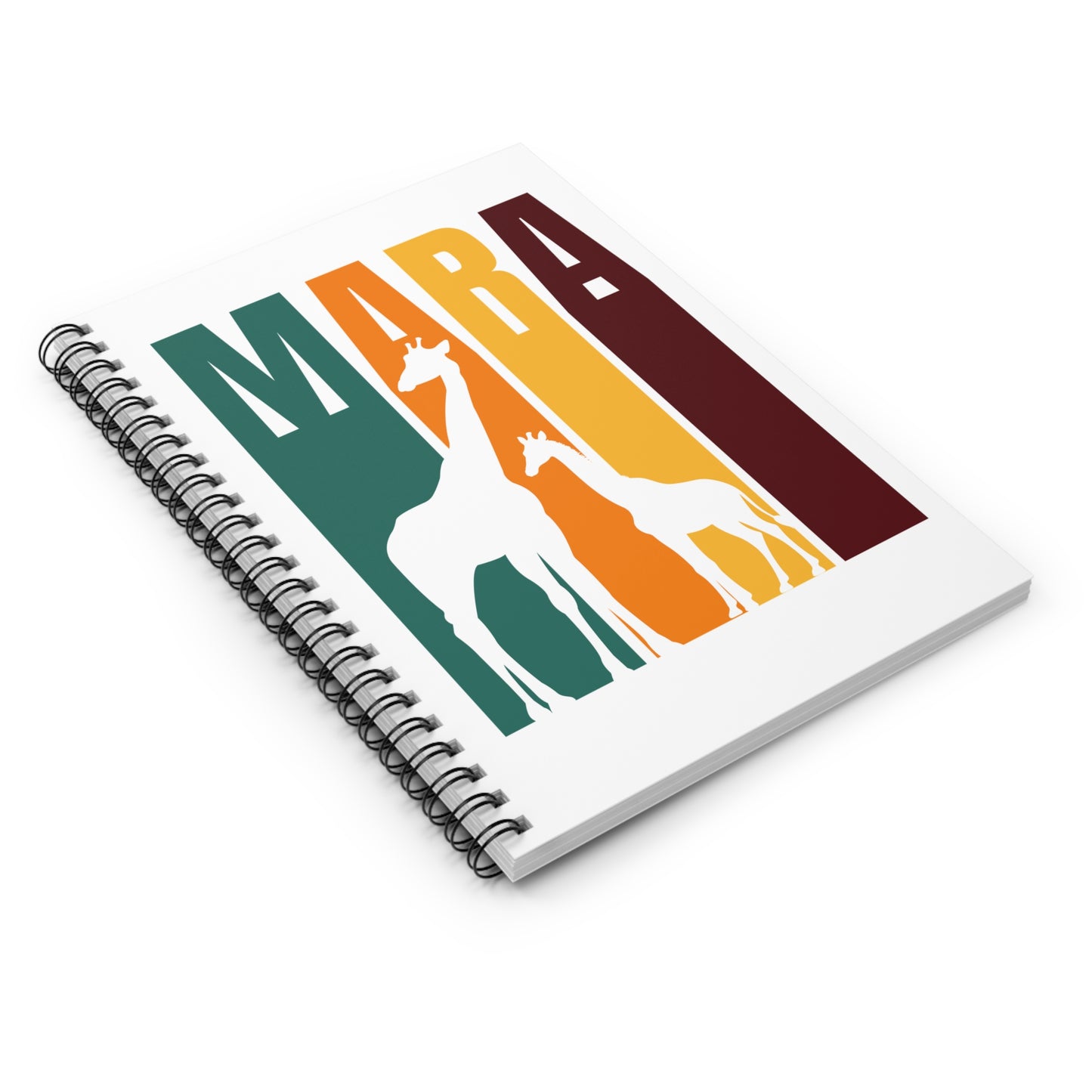 Giraffe in the Mara Spiral Notebook - Ruled Line | Eco-Friendly Journal, Masai Mara Safari, Travel Planner, Gift for Animal Lovers, Creative Writing, Nature Enthusiasts
