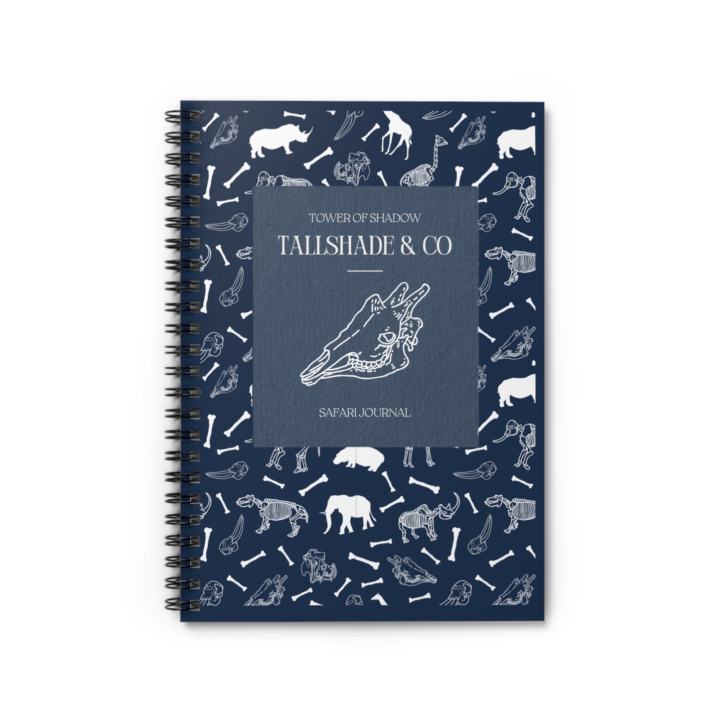 Safari Animal Giraffe Skeleton Spiral Notebook, Safari Journal, Animal Lovers Journal, Wildlife Sketchbook, Travel Diary, Gift for Nature Enthusiasts