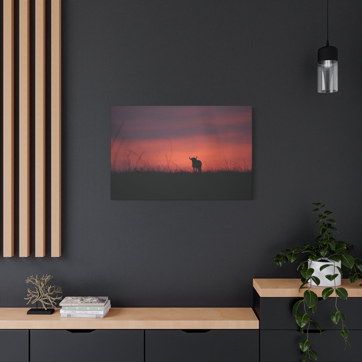 Canvas Art “Wildebeest at Dusk”