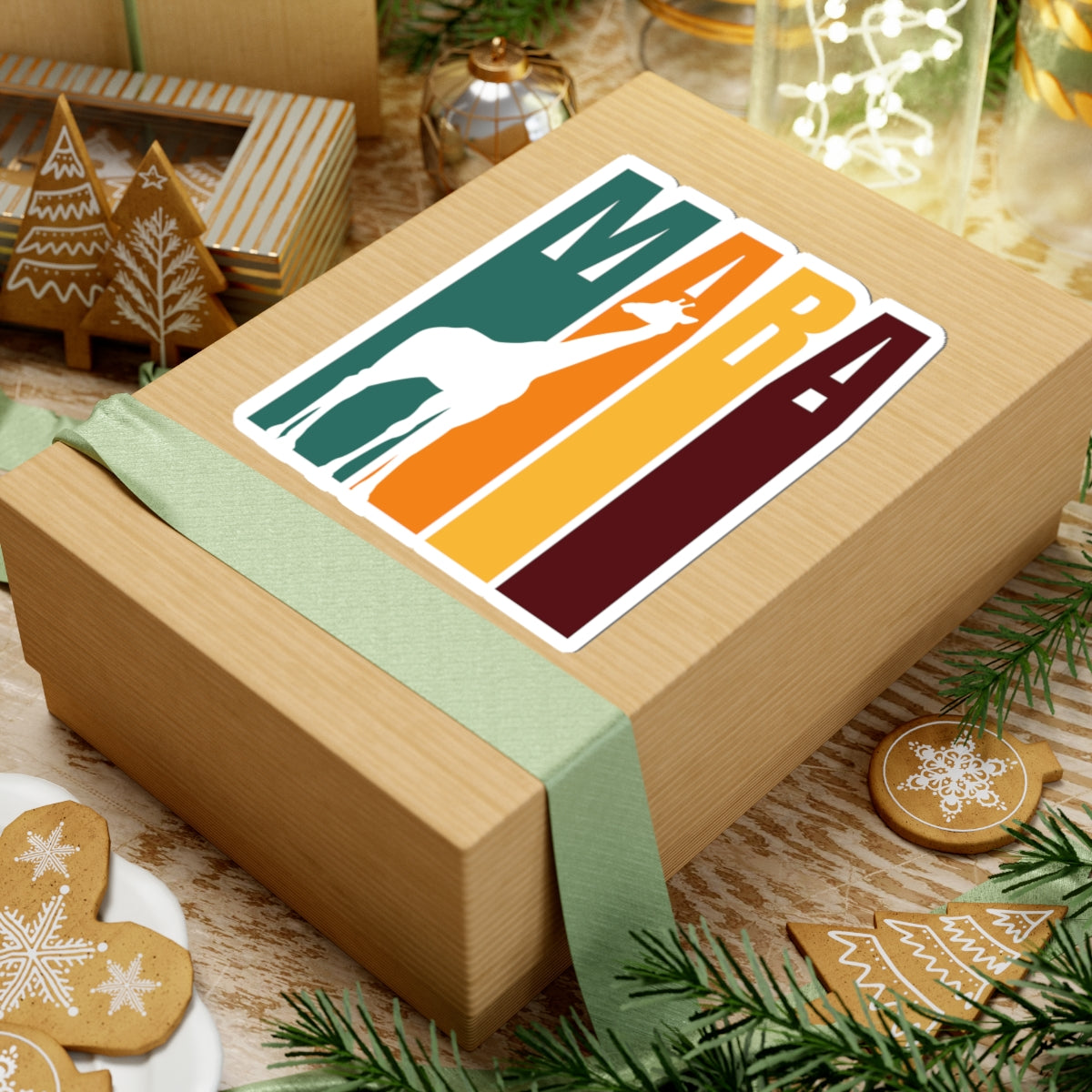 Safari Themed, Giraffe, Masai Mara, Vibrant Kiss-Cut Stickers for Laptop, Scrapbooking, Gifts, Eco-Friendly Decor, Customizable Designs