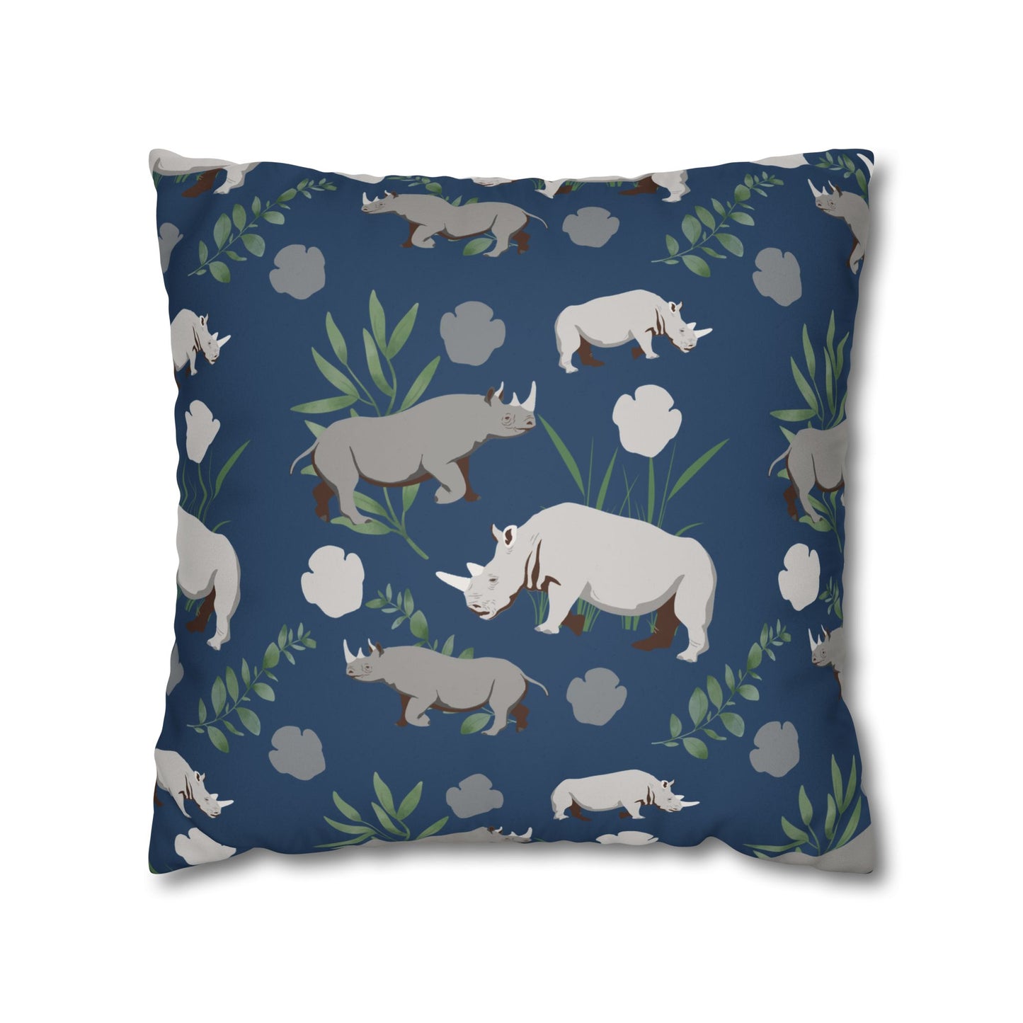 Rhino Crash Lux Faux Suede Throw Pillow Cover – 18" x 18" & 20" x 20"