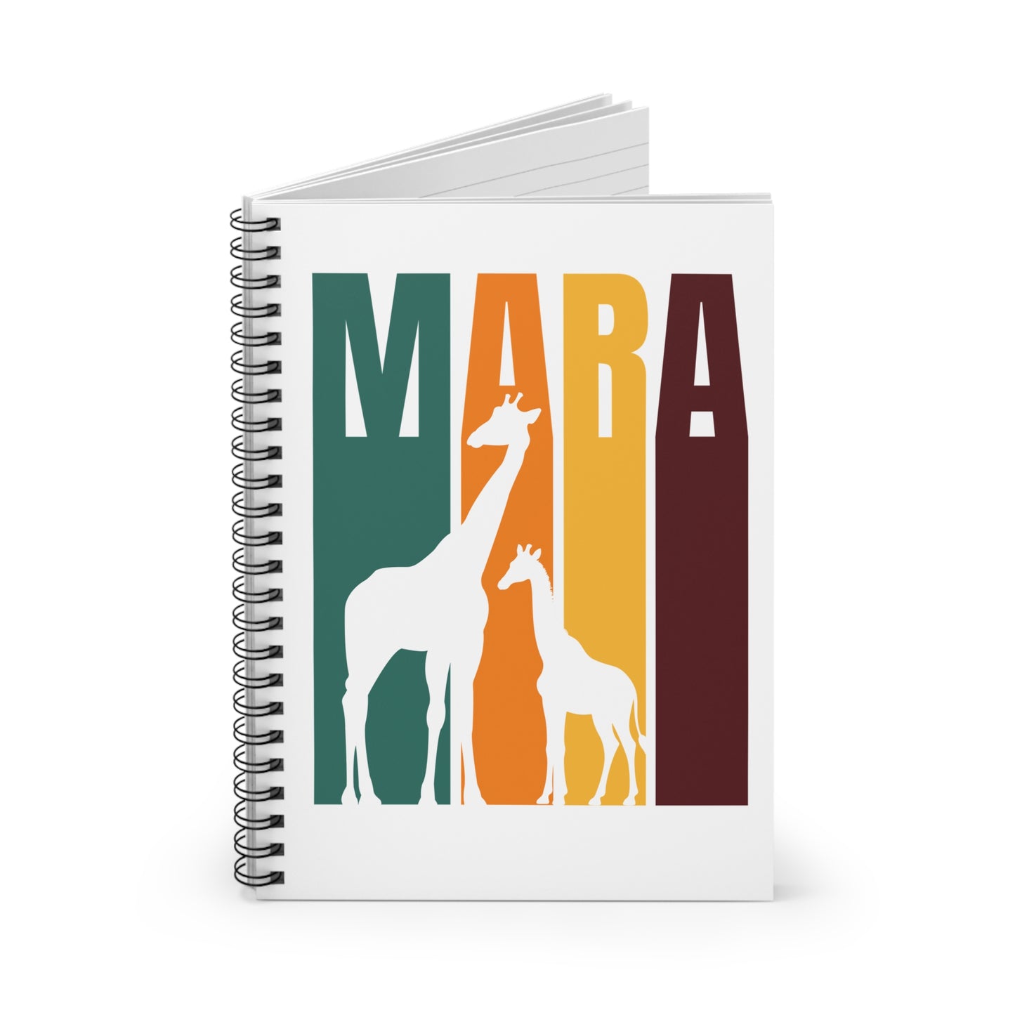 Giraffe in the Mara Spiral Notebook - Ruled Line | Eco-Friendly Journal, Masai Mara Safari, Travel Planner, Gift for Animal Lovers, Creative Writing, Nature Enthusiasts