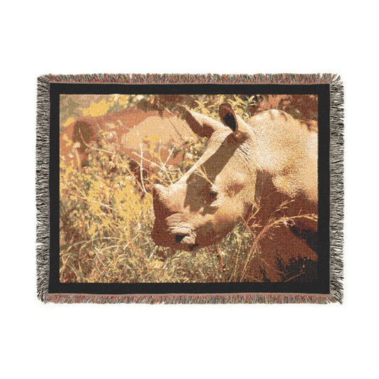 Woven Blanket Baby Rhino Design "Tiny Giant"