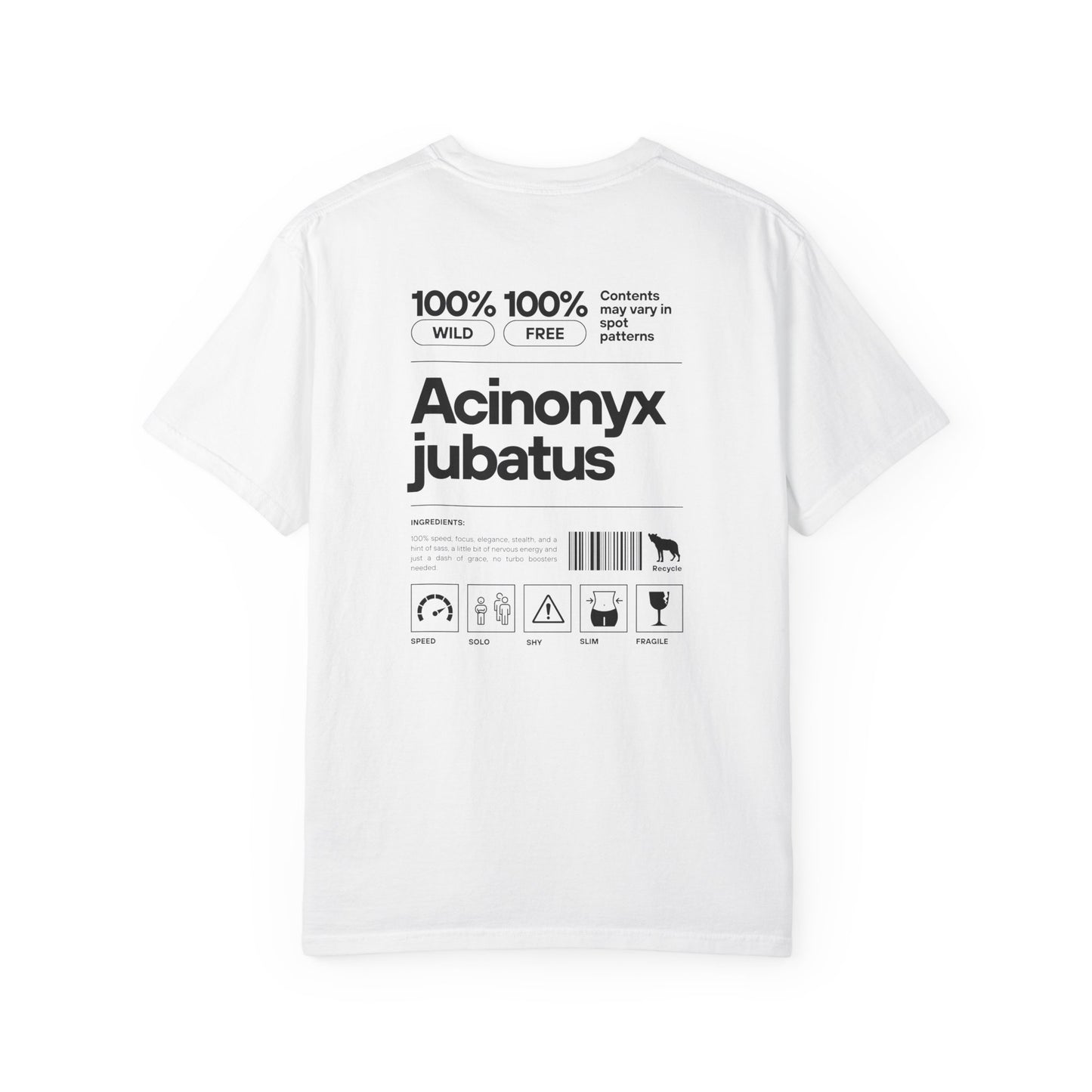 Cheetah Component Graphic T-Shirt, Unique Casual Wear, Fashionable Gift, Nature Lover Apparel, Perfect for Wildlife Enthusiasts