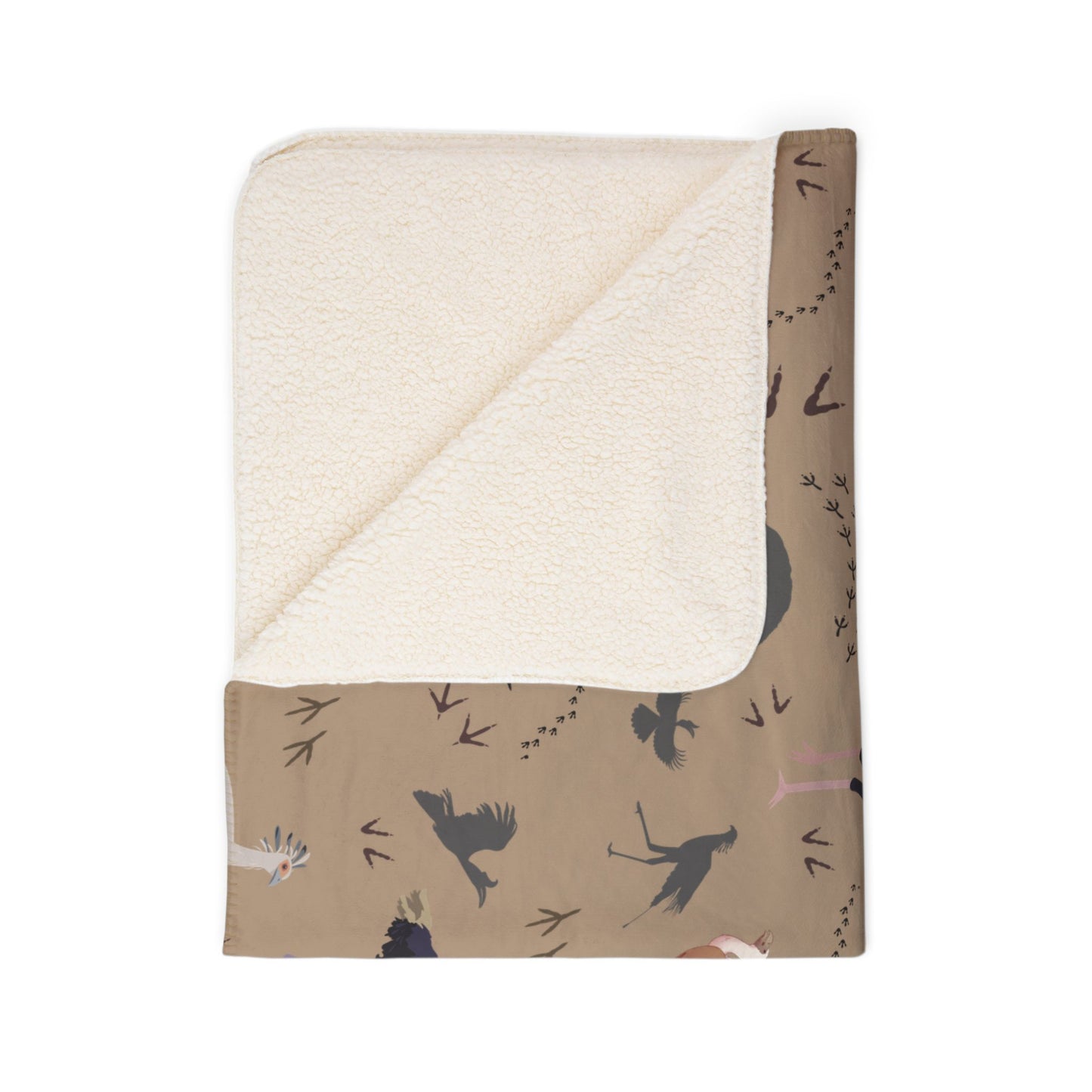 Safari Bird Fleece Sherpa Blanket