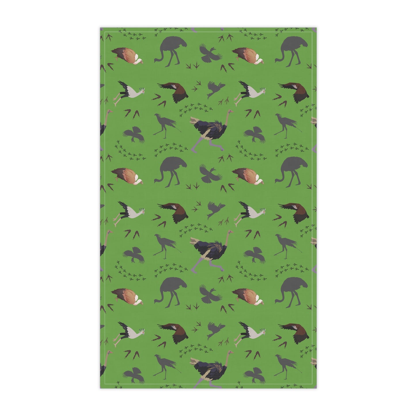 Charming Safari Bird Print Tea Towels (Green), Rustic Kitchen Decor, Farmhouse Style, Gift for Animal Lovers, Boho Kitchen Accessories