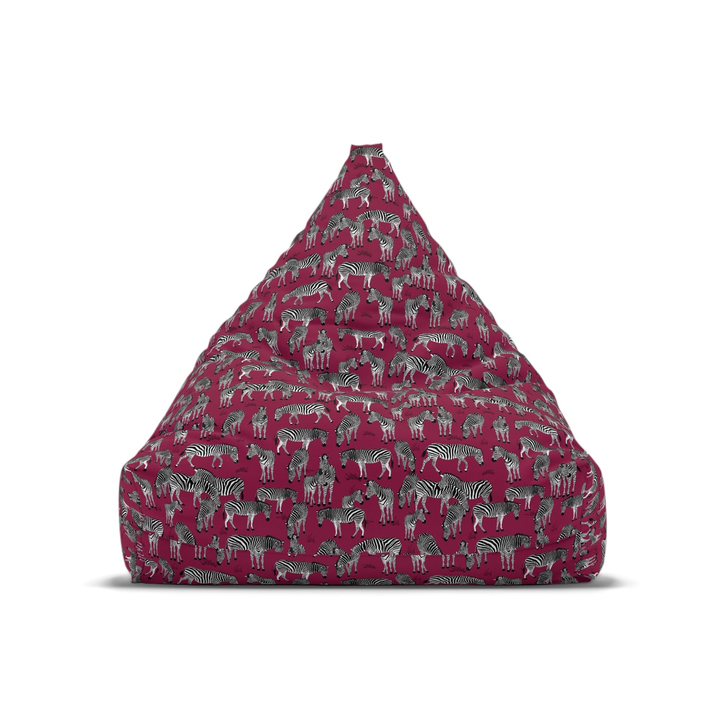 Bean Bag Chair Cover - Zebra Herd Pattern (Crimson Berry)