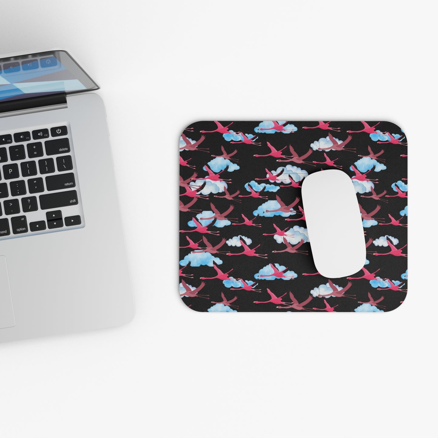Flying Flamingo Mouse Pad | Fun Office Decor, Computer Accessories, Gift for Animal Lovers, Desk Accessories, Unique Home Office Style