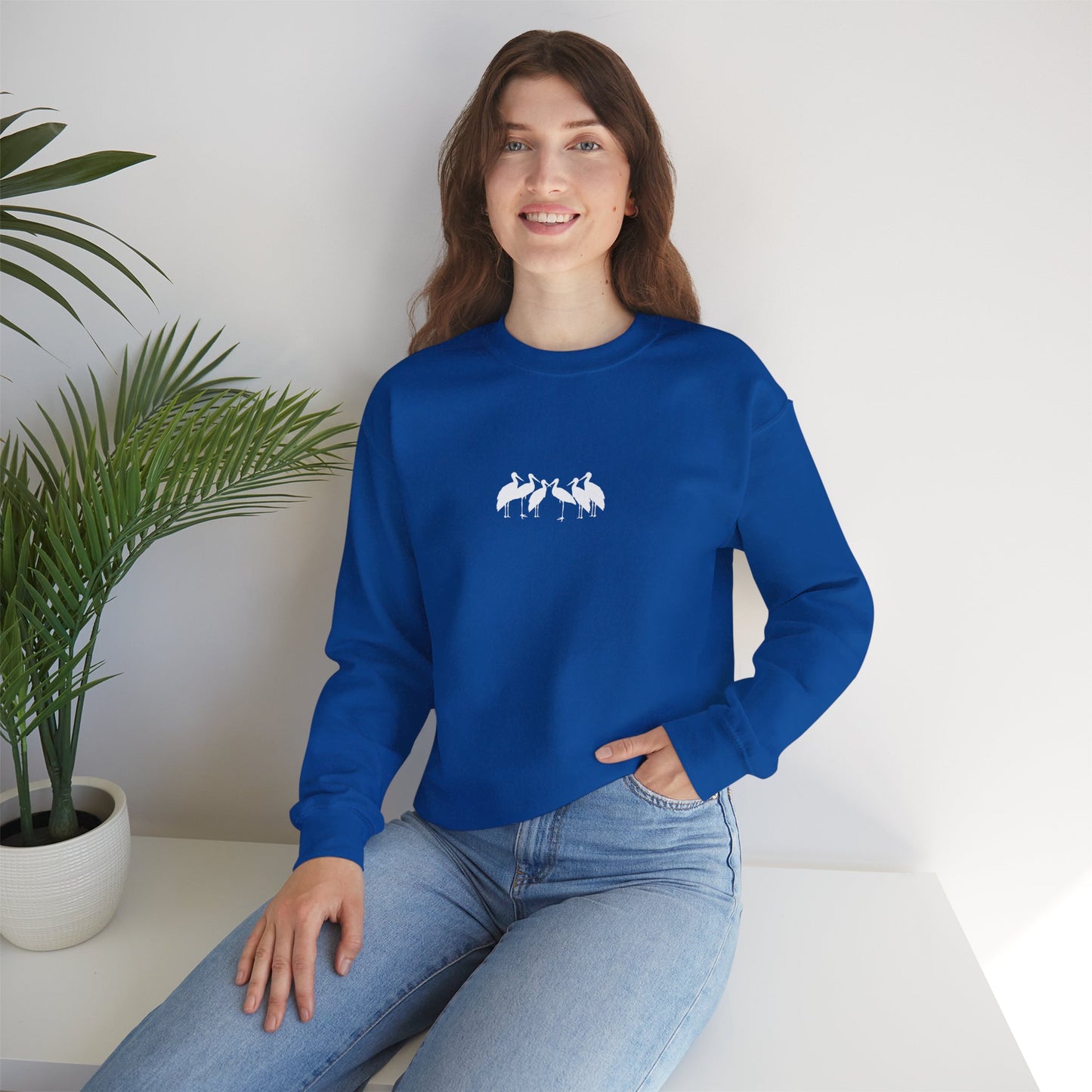 Soaring Stork Crewneck Sweatshirt | Unisex Sweater for Nature Lovers, Perfect for Gift Giving, Cozy Wear, Outdoor Adventures, Eco-Friendly