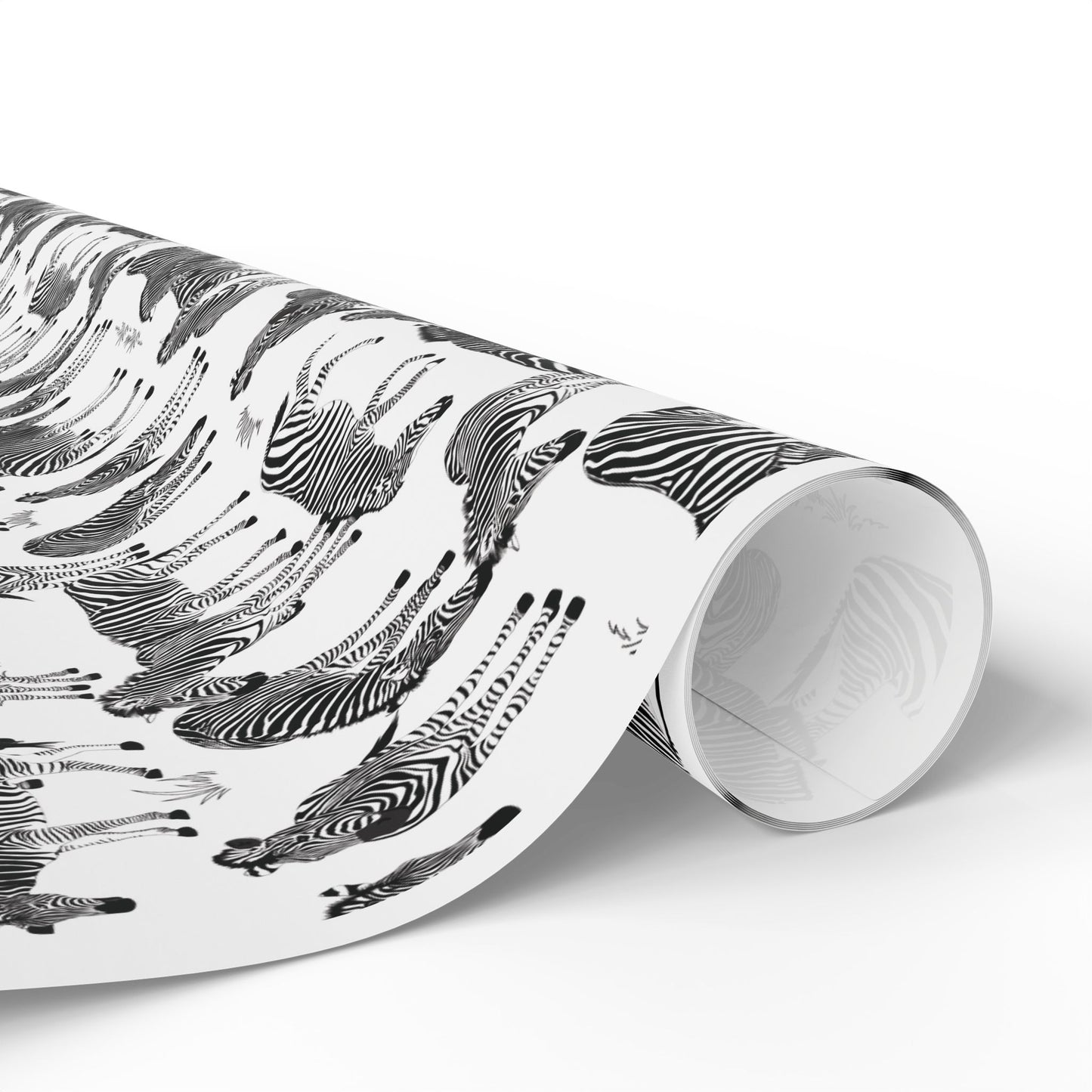 Whimsical Zebra Herd Wrapping Paper (White), Eco-Friendly Gift Wrap, Perfect for Birthdays, Holidays, Celebrations, Animal Lovers