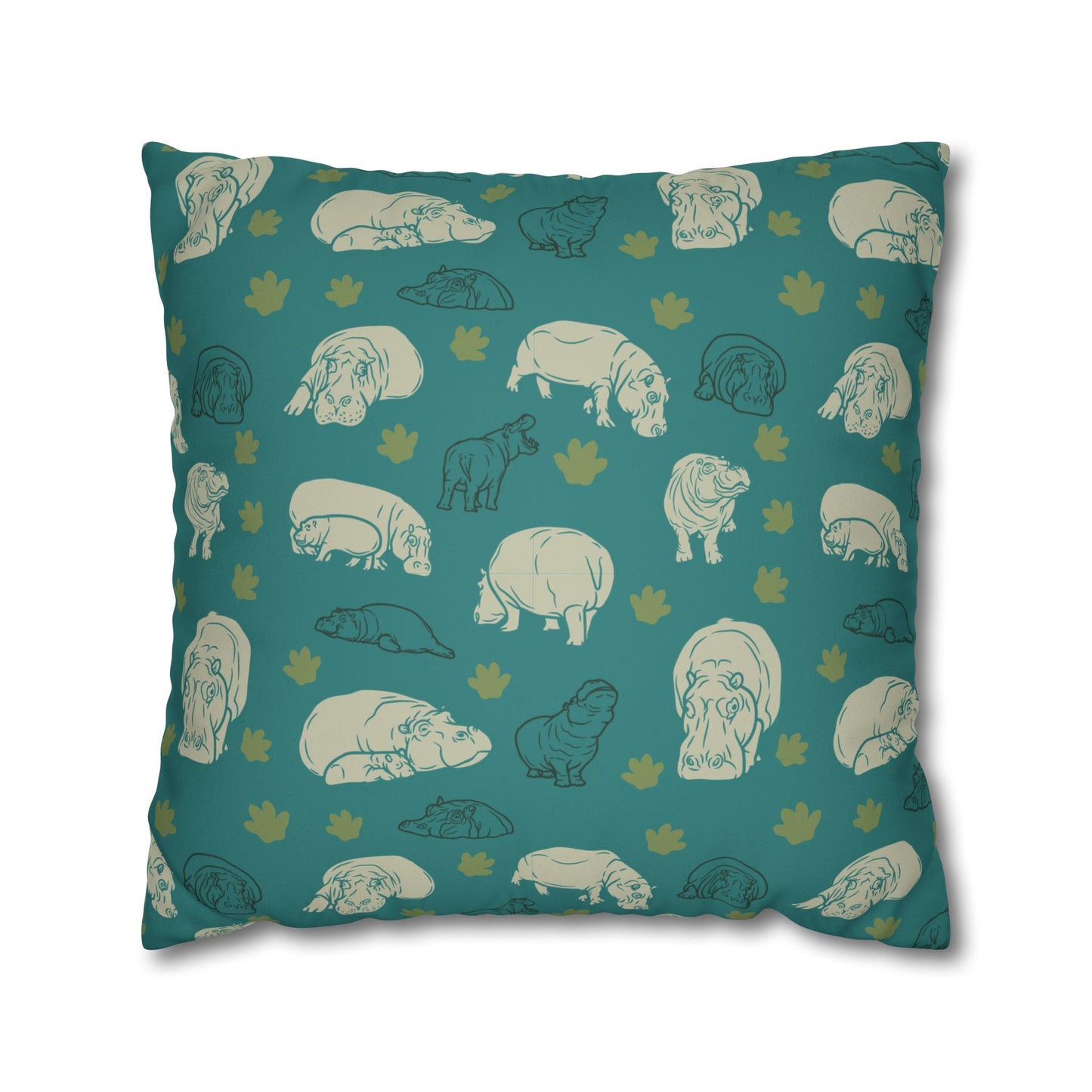 Hippo Pod Lux Faux Suede Throw Pillow Cover – 18" x 18" & 20" x 20"
