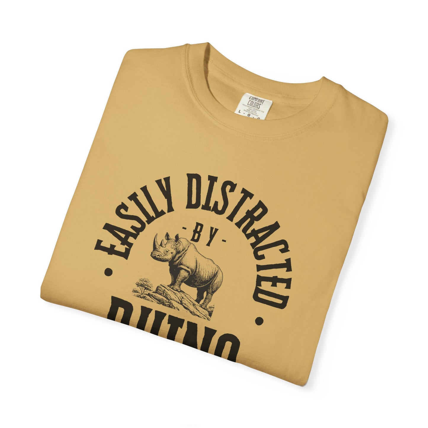 Easily Distracted by Rhino T-Shirt, Funny Gift for Animal Lovers, Casual Unisex Tee, Birthday Gift, Rhino Shirt, Nature Lover Apparel