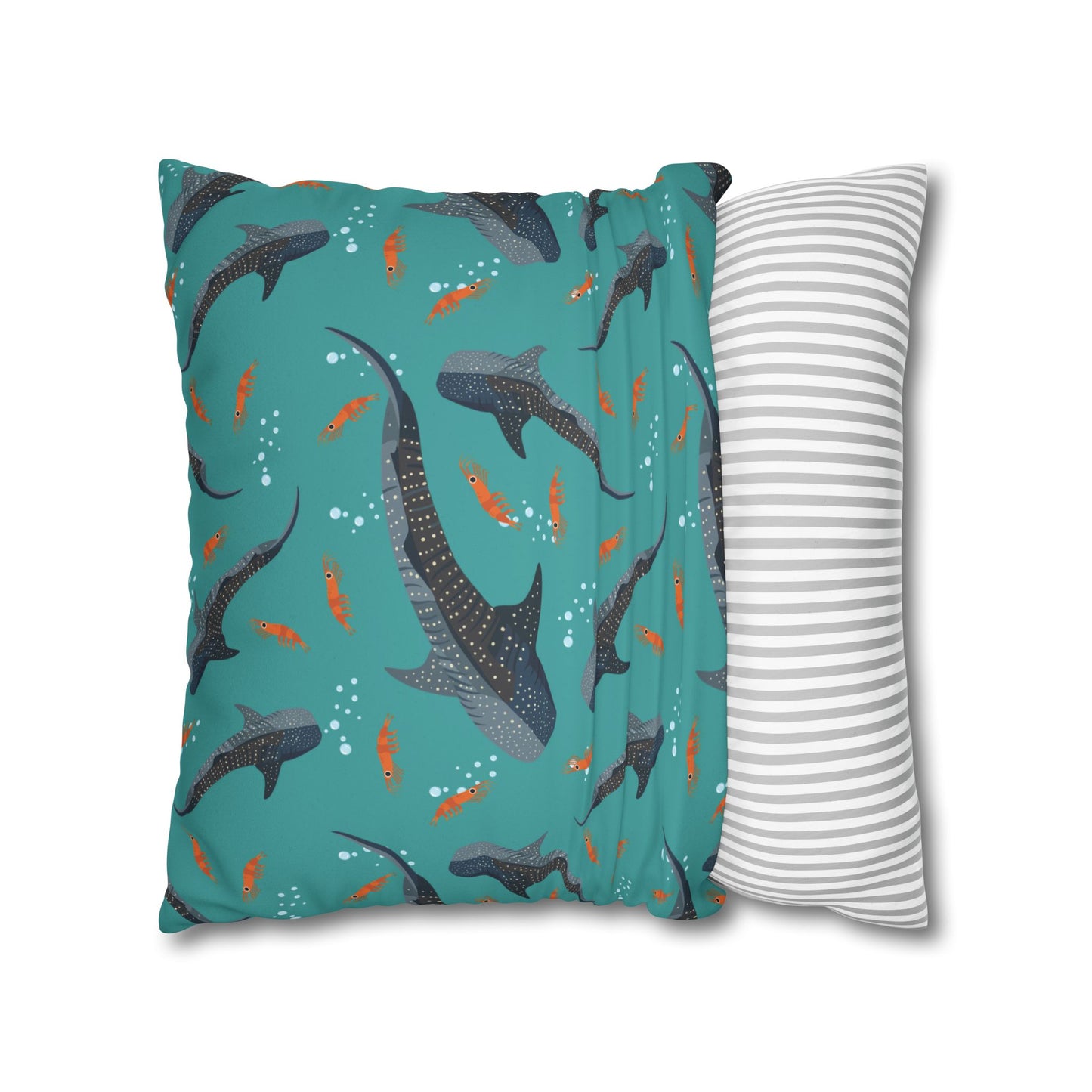 Whale Shark Lux Faux Suede Throw Pillow Cover – 18" x 18" & 20" x 20"