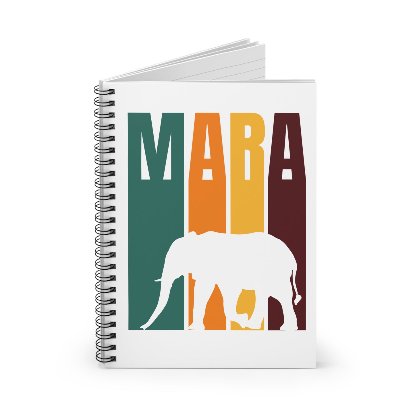 Elephant in the Mara Spiral Notebook - Ruled Line | Eco-Friendly Journal, Masai Mara Safari, Travel Planner, Gift for Animal Lovers, Creative Writing, Nature Enthusiasts