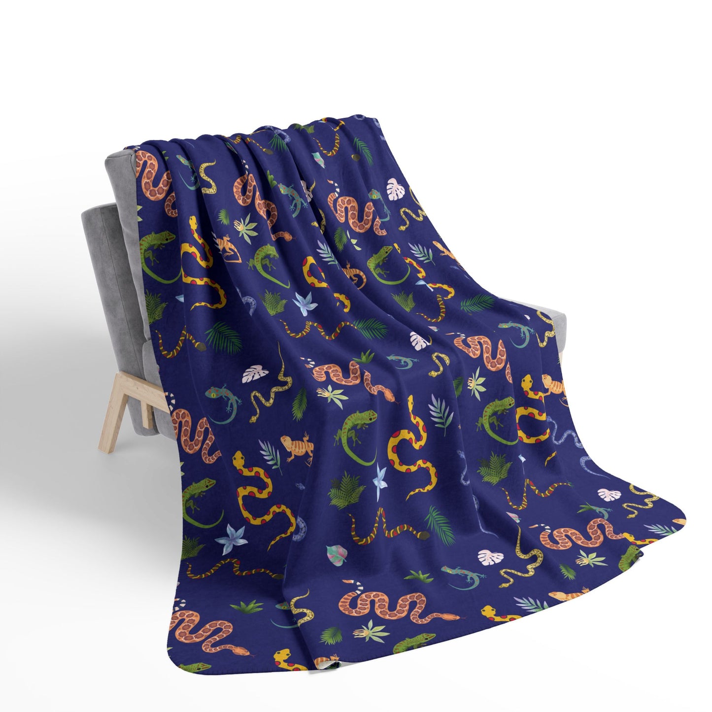 Dancing Reptile Fleece Sherpa Blanket