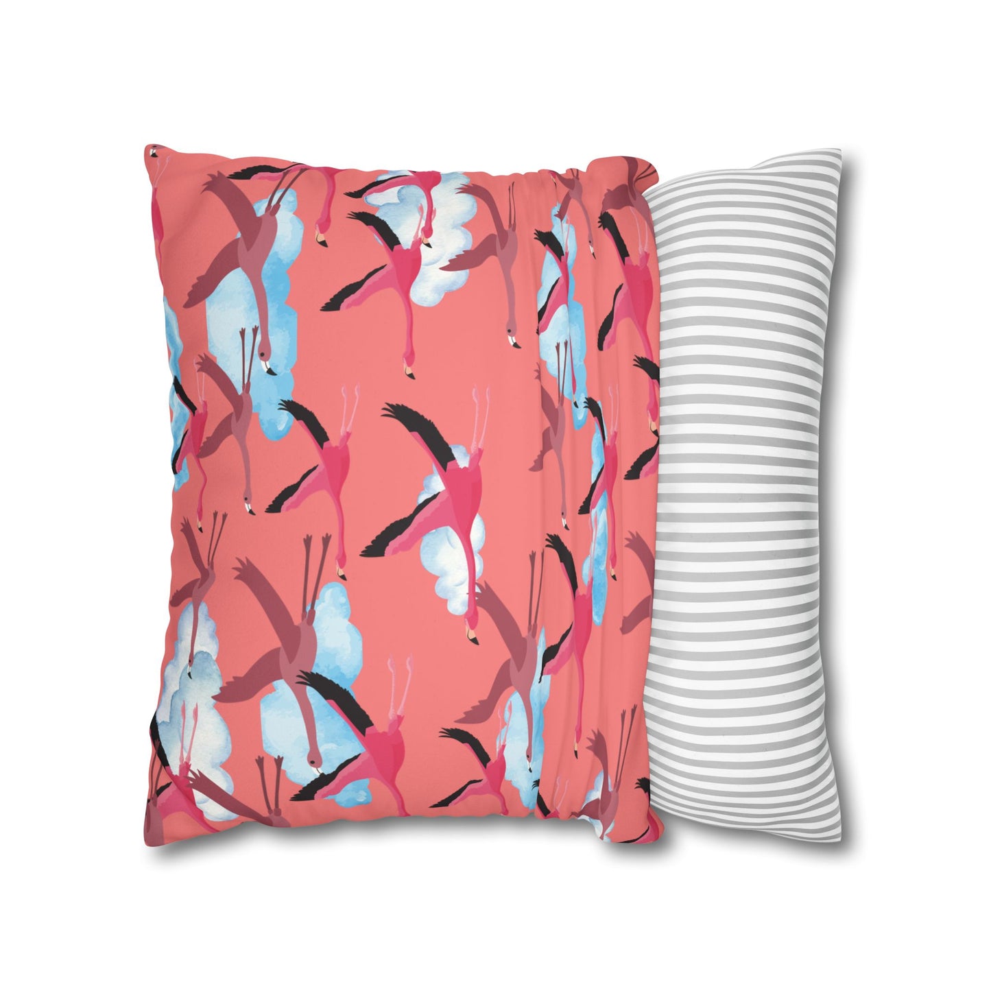 Flying Flamingo Lux Faux Suede Pillow Cover  – 18" x 18" & 20" x 20"