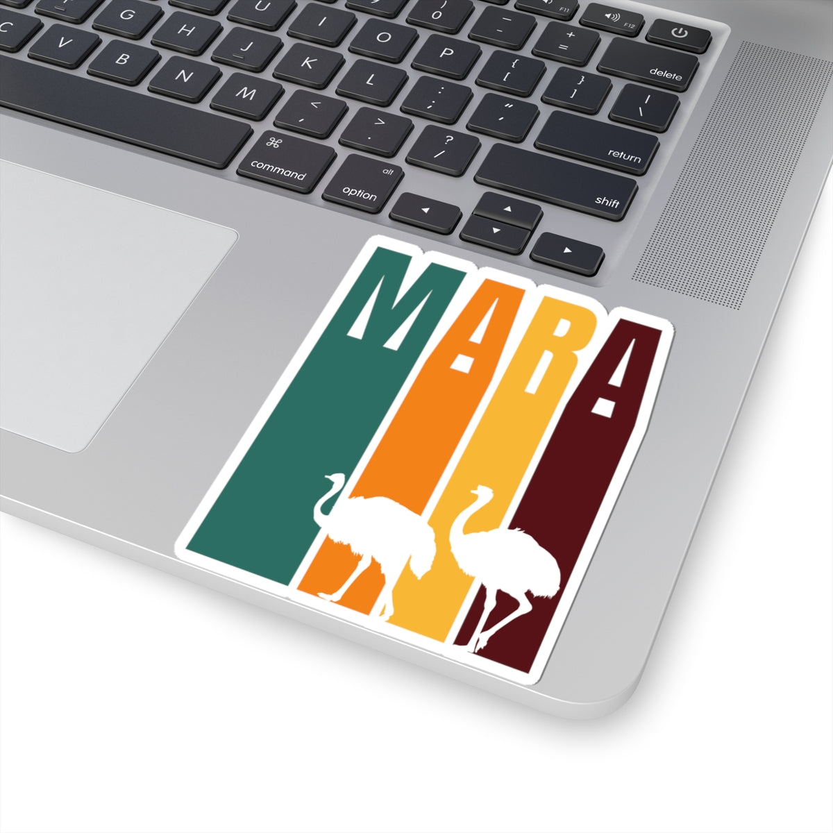 Safari Themed, Ostrich, Masai Mara, Vibrant Kiss-Cut Stickers for Laptop, Scrapbooking, Gifts, Eco-Friendly Decor, Customizable Designs