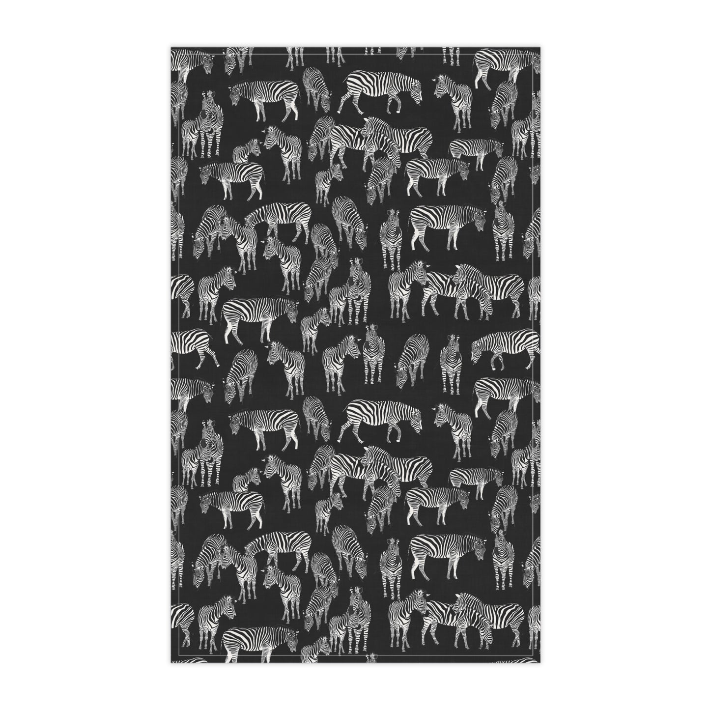 Charming Zebra Herd Print Tea Towels (Black), Rustic Kitchen Decor, Gift for Animal Lovers, Boho Kitchen Accessories