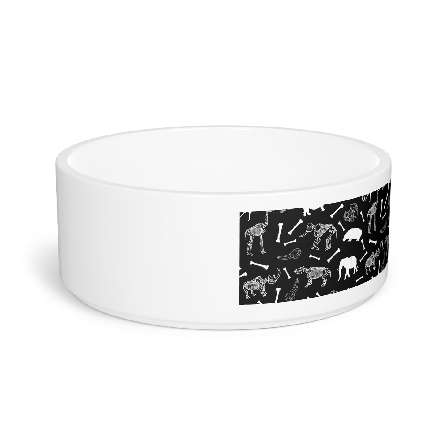 Stylish Pet Bowl with Safari Animal Skeleton Pattern, Dog Dish, Cat Bowl, Pet Supplies, Modern Pet Accessories