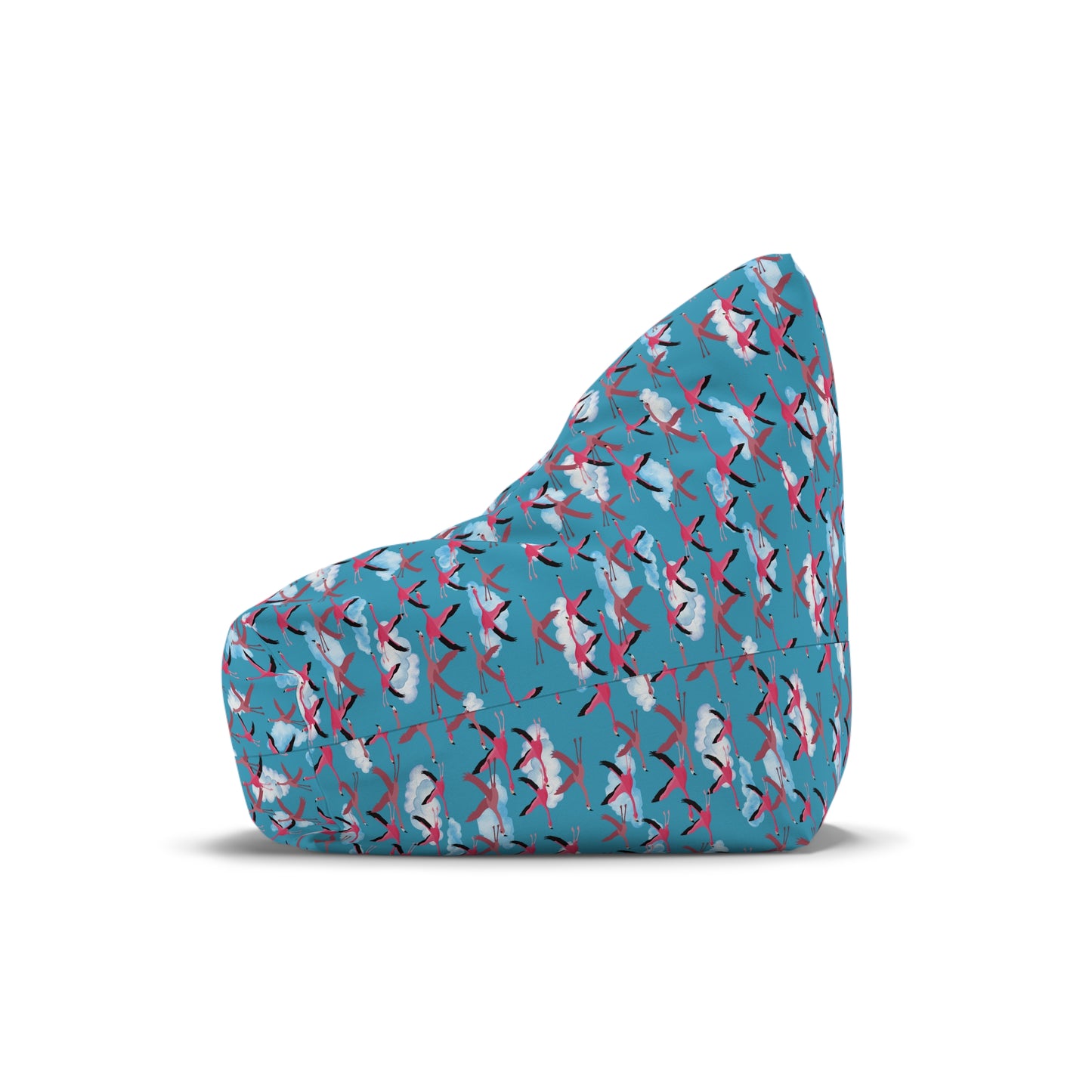 Bean Bag Chair Cover - Flying Flamingo Pattern (Blue Sky)