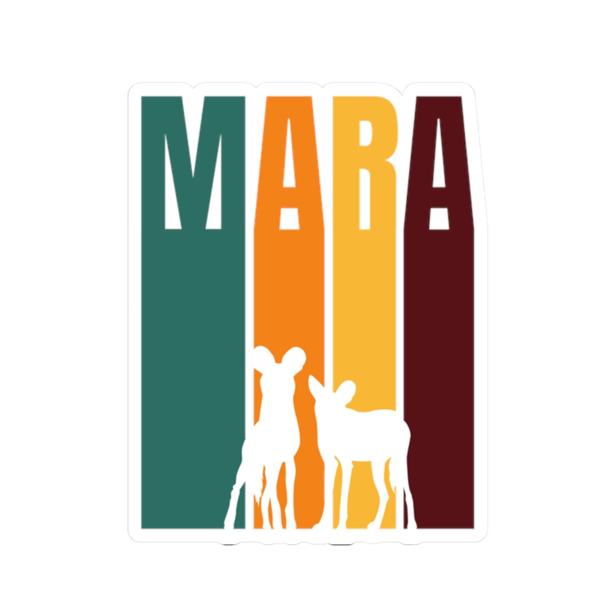 Safari Themed, Wild Dog, Masai Mara, Vibrant Kiss-Cut Stickers for Laptop, Scrapbooking, Gifts, Eco-Friendly Decor, Customizable Designs