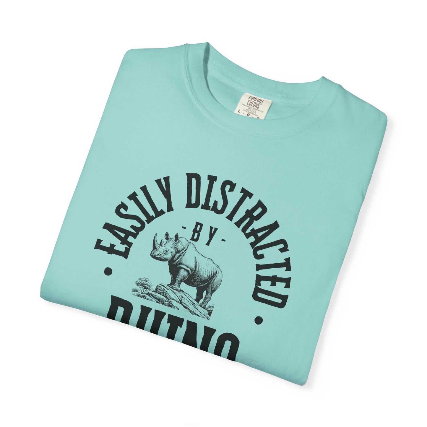 Easily Distracted by Rhino T-Shirt, Funny Gift for Animal Lovers, Casual Unisex Tee, Birthday Gift, Rhino Shirt, Nature Lover Apparel