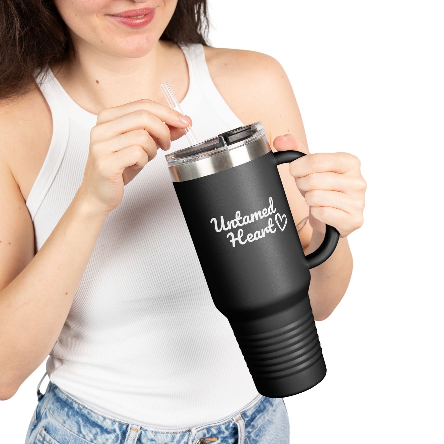 Untamed Heart Insulated Travel Mug, 40oz - Perfect for Road Trips, Outdoors, Gifts for Her, Camping, or Daily Hydration