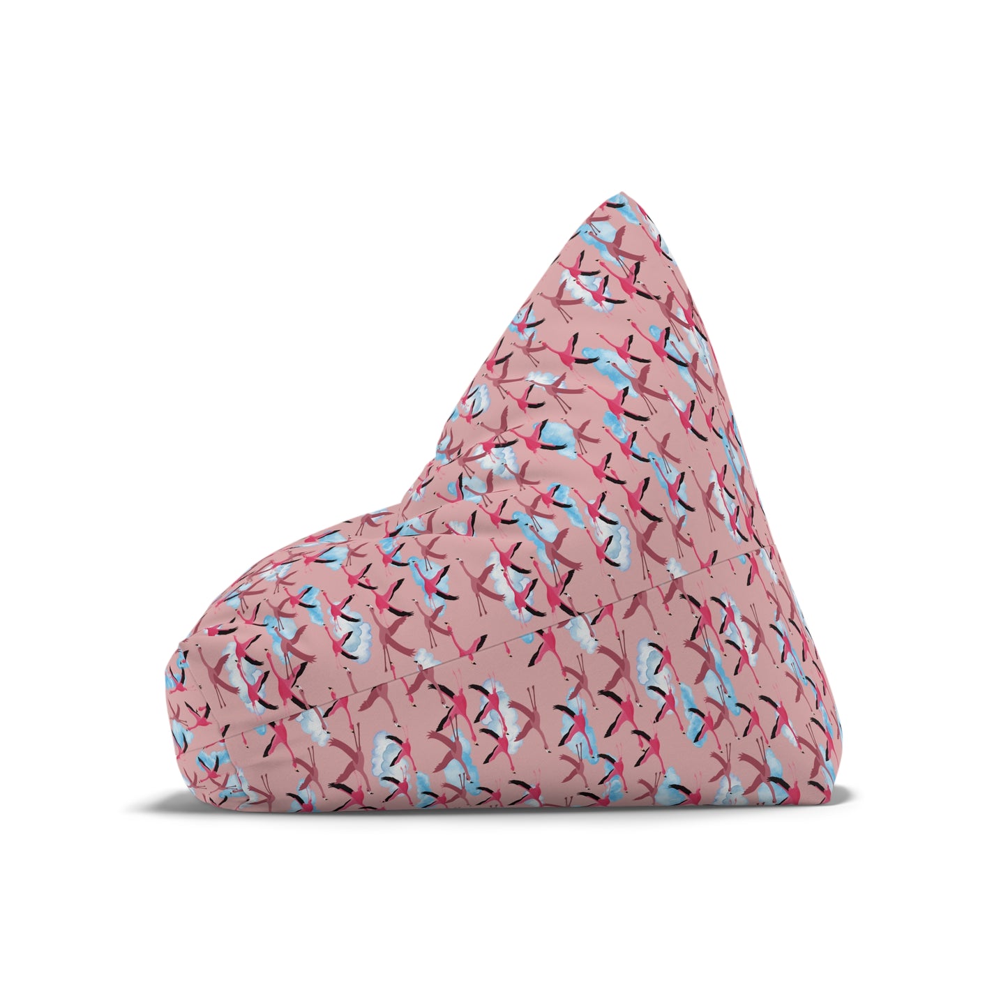 Bean Bag Chair Cover - Flying Flamingo Pattern (Dusty Pink)