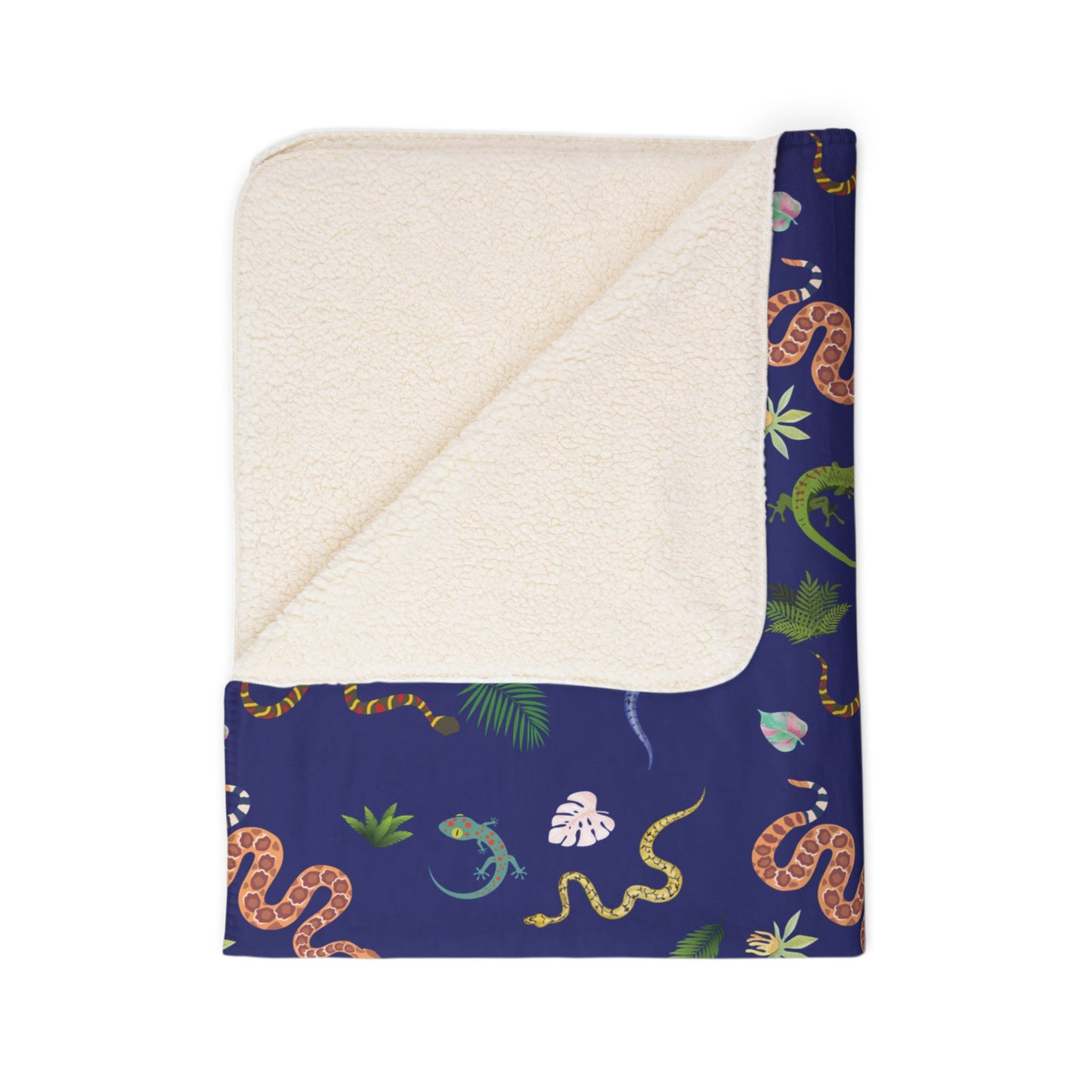 Dancing Reptile Fleece Sherpa Blanket
