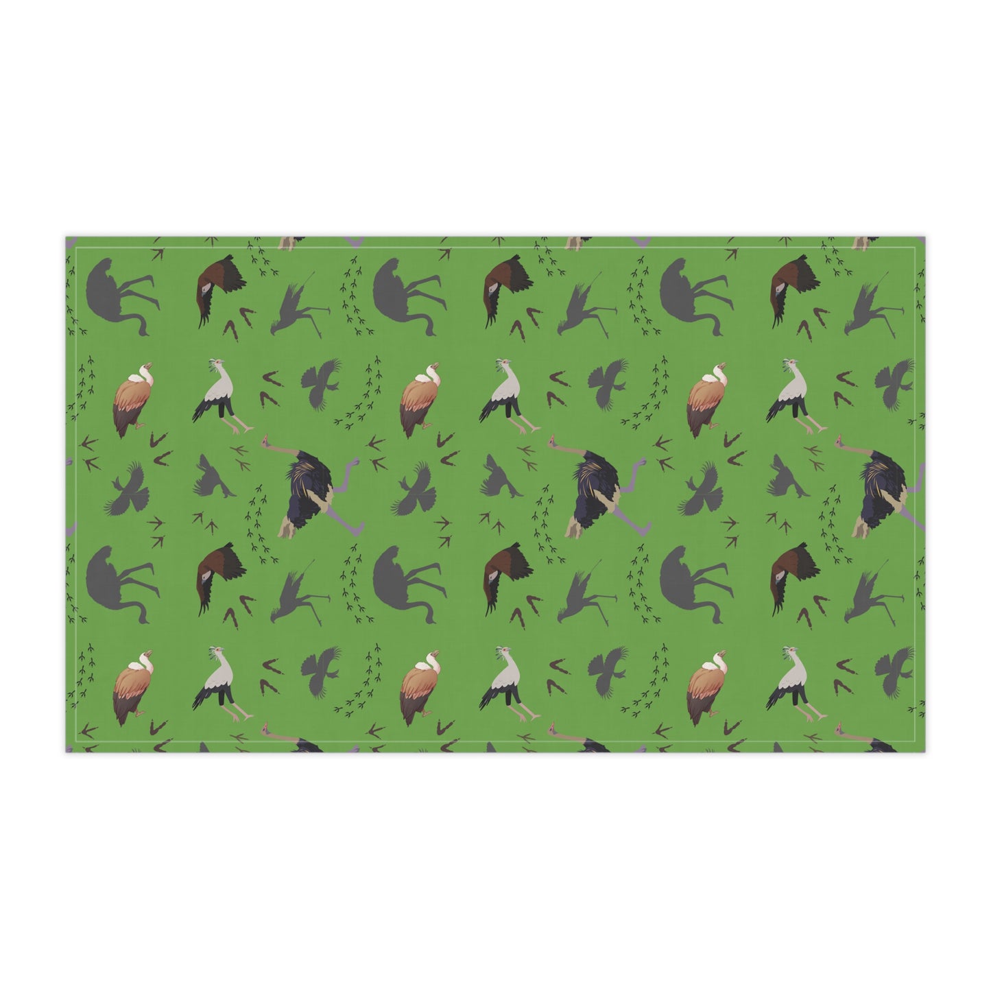 Charming Safari Bird Print Tea Towels (Green), Rustic Kitchen Decor, Farmhouse Style, Gift for Animal Lovers, Boho Kitchen Accessories