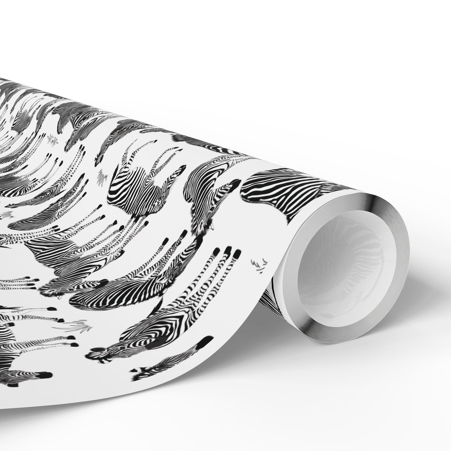 Whimsical Zebra Herd Wrapping Paper (White), Eco-Friendly Gift Wrap, Perfect for Birthdays, Holidays, Celebrations, Animal Lovers