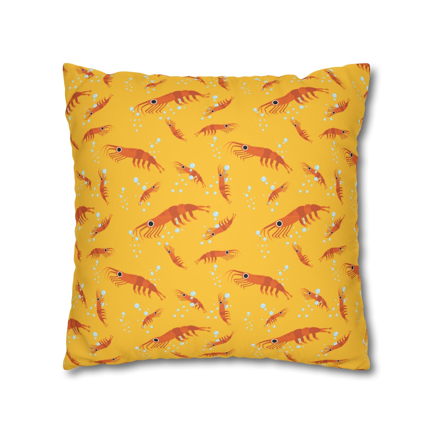 Dancing Shrimp Lux Faux Suede Throw Pillow Cover – 18" x 18" & 20" x 20"