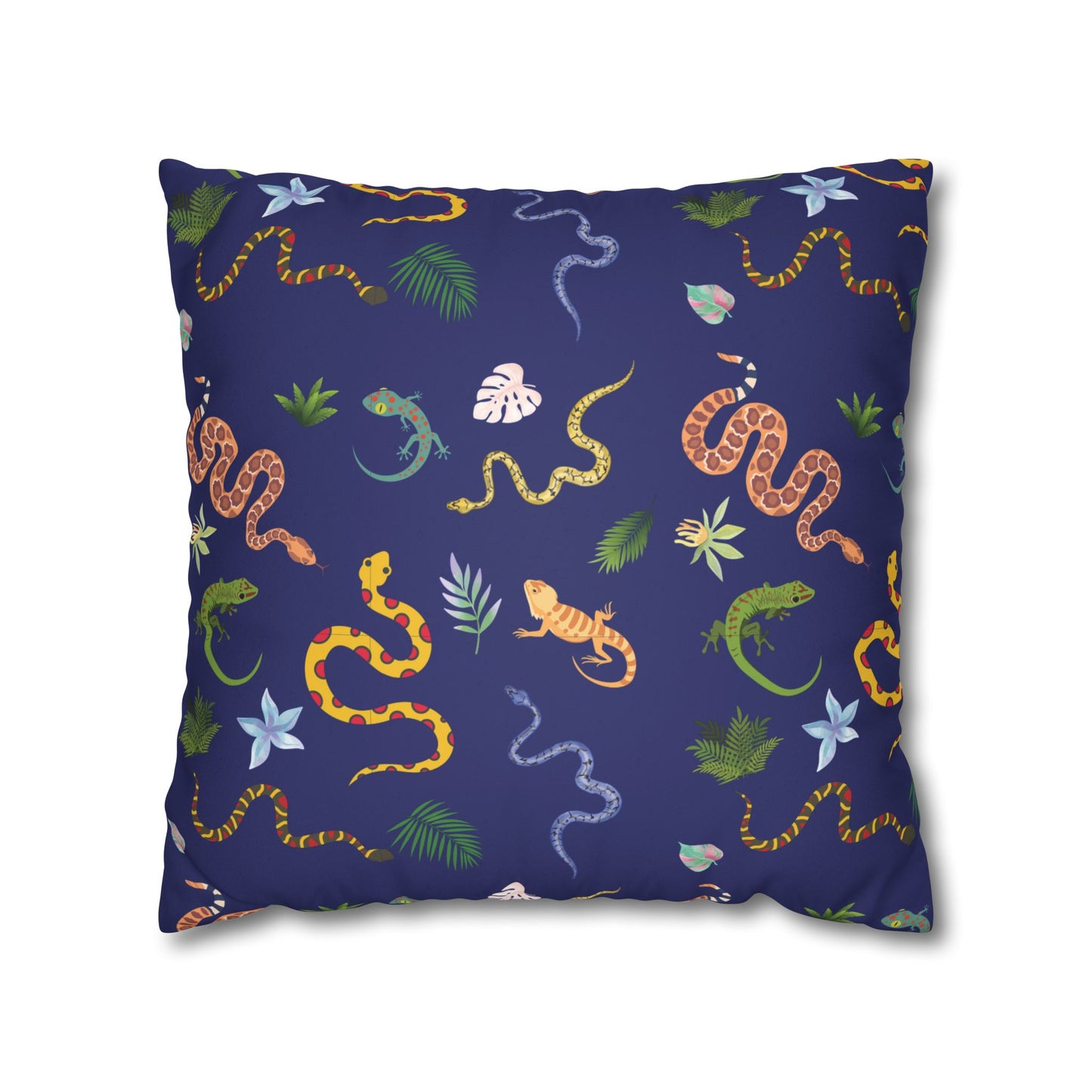 Dancing Reptiles Lux Faux Suede Throw Pillow Cover – 18" x 18" & 20" x 20"
