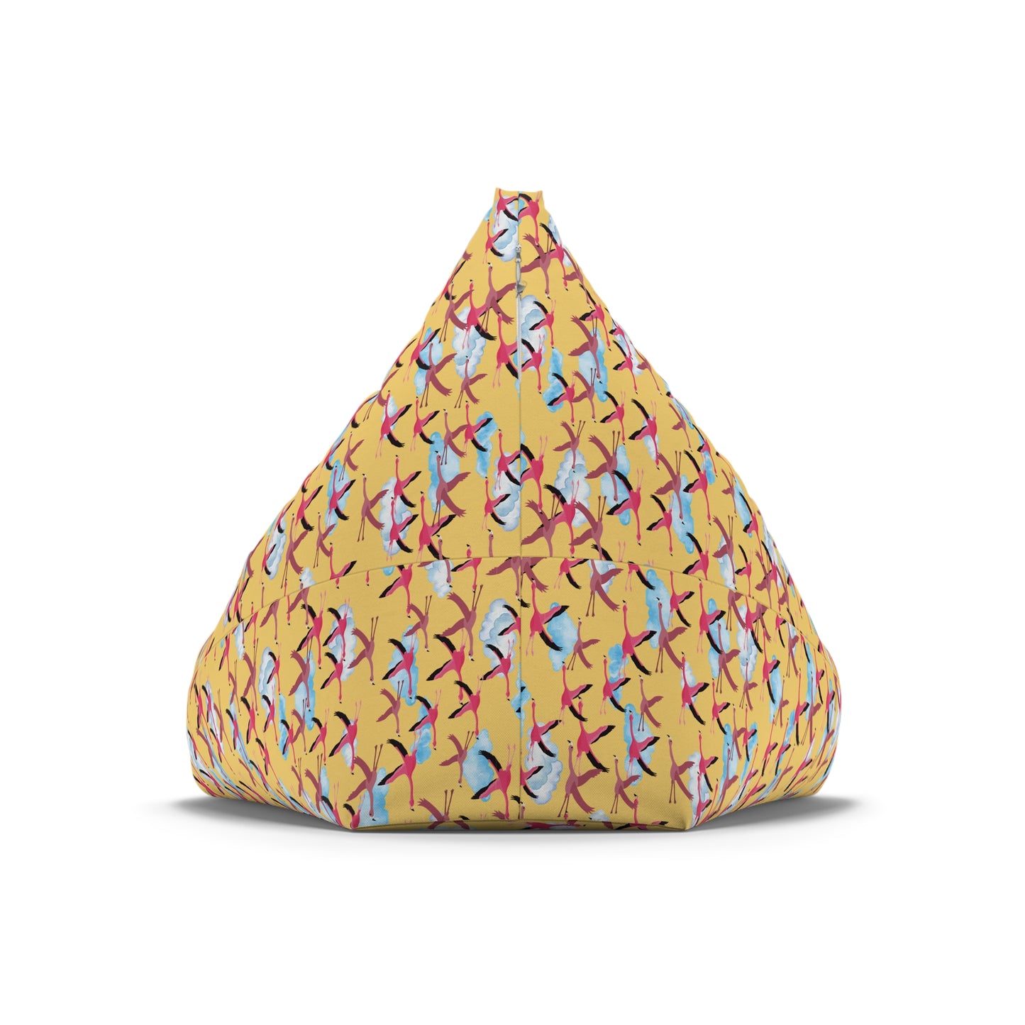 Bean Bag Chair Cover - Flying Flamingo Pattern (Butter)