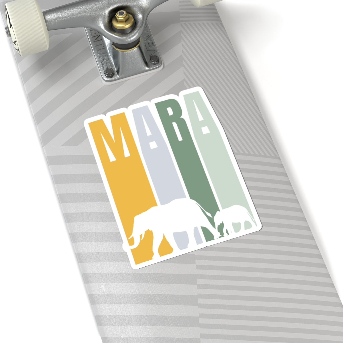 Safari Themed, Mummy and baby Elephants, Masai Mara, Green Yellow, Vibrant Kiss-Cut Stickers for Laptop, Scrapbooking, Gifts, Eco-Friendly Decor, Customizable Designs