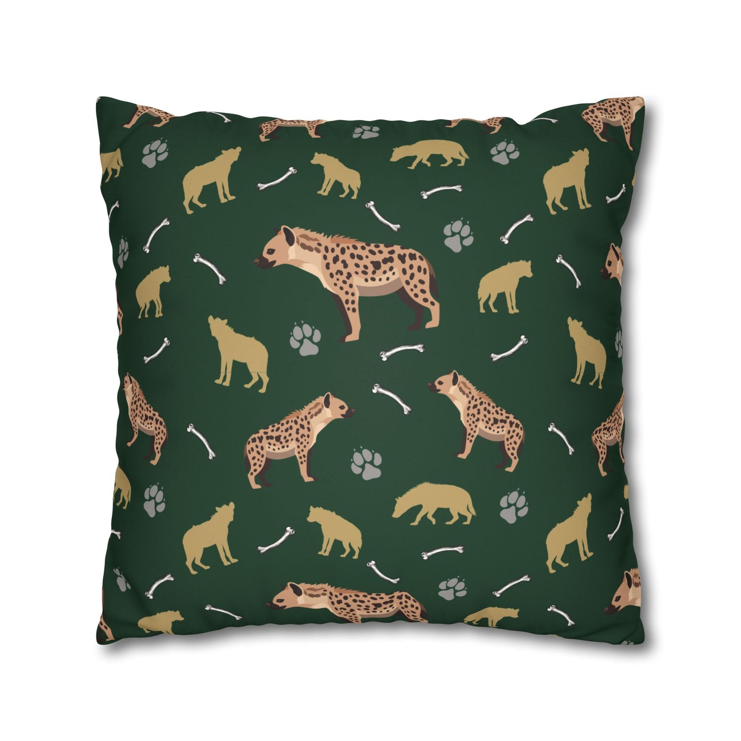 Hyena Clan Lux Faux Suede Throw Pillow Cover – 18" x 18" & 20" x 20"