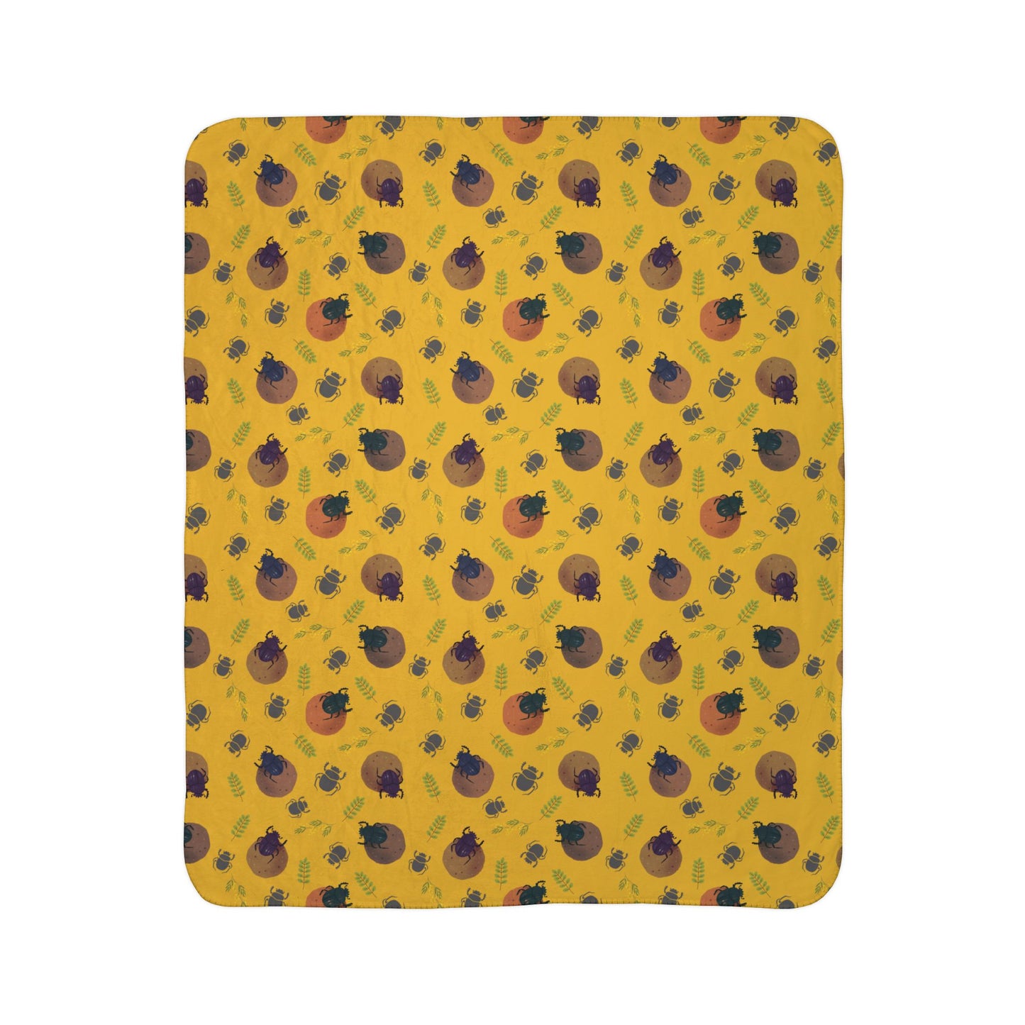 Dung Beetle Fleece Sherpa Blanket