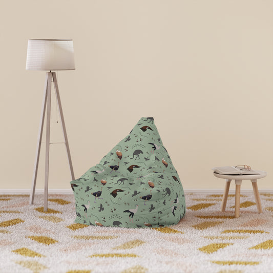 Bean Bag Chair Cover - Safari Bird Pattern (Sage)