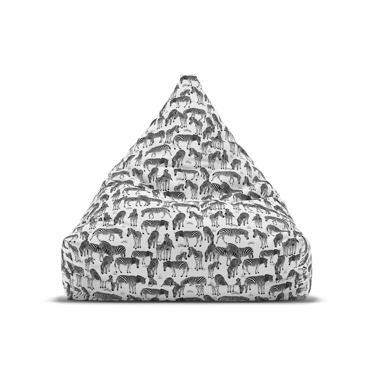 Bean Bag Chair Cover - Zebra Herd Pattern (White)