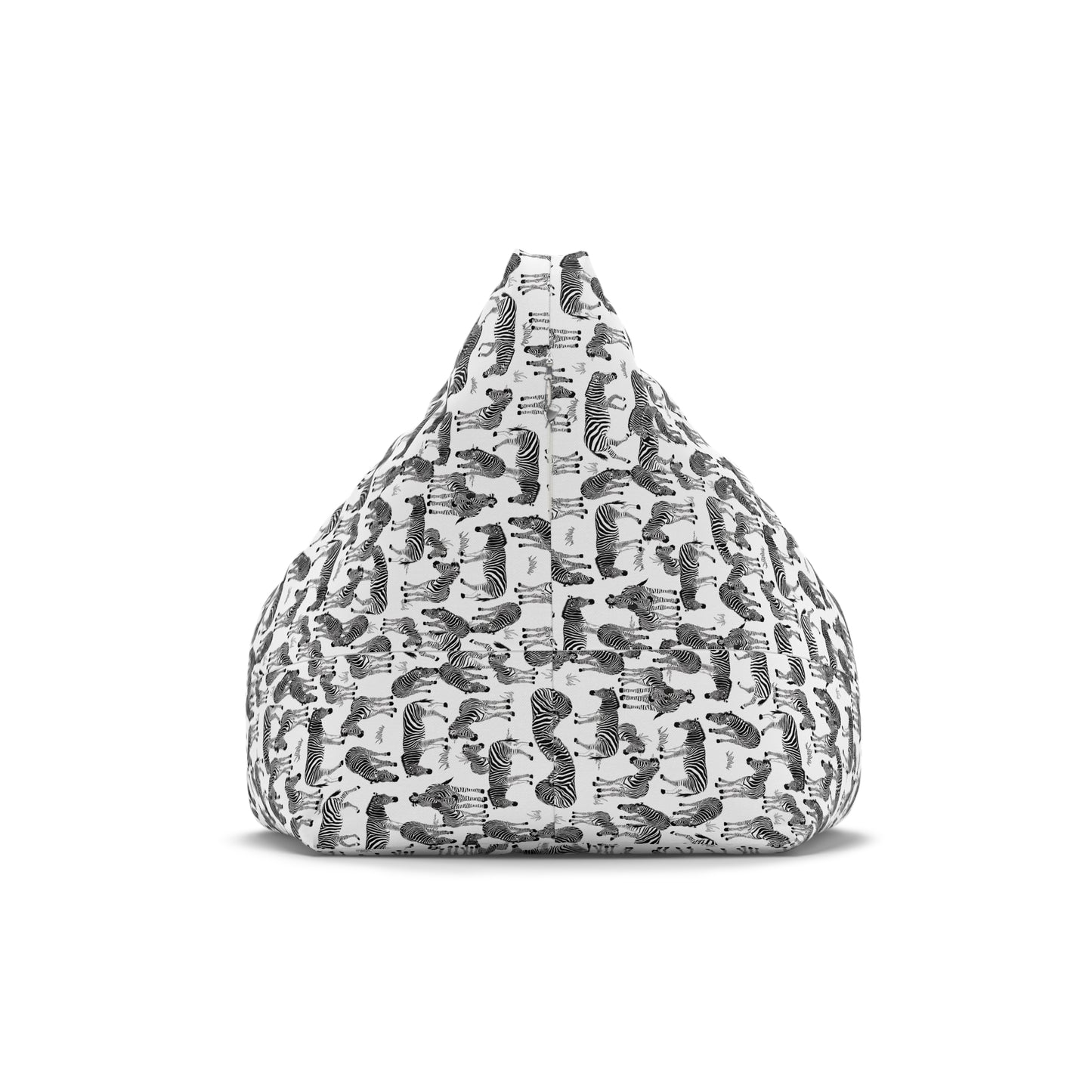 Bean Bag Chair Cover - Zebra Herd Pattern (White)
