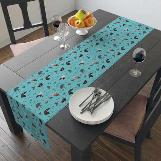 Table Runner - Safari Bird Print (Teal)
