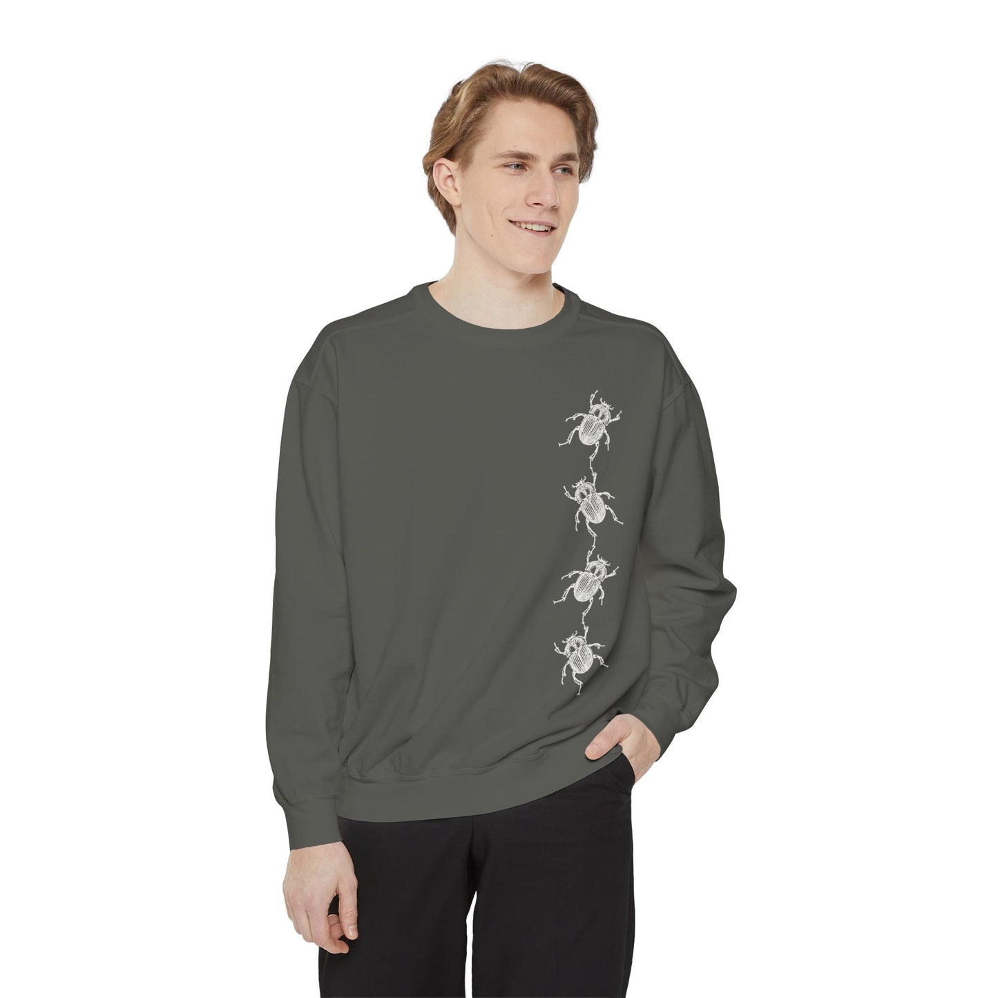 Dung Beetle Chain Design Sweatshirt, Cozy Unisex Pullover, Perfect for Nature Lovers, Gifts for Biologists, Casual Layering Piece