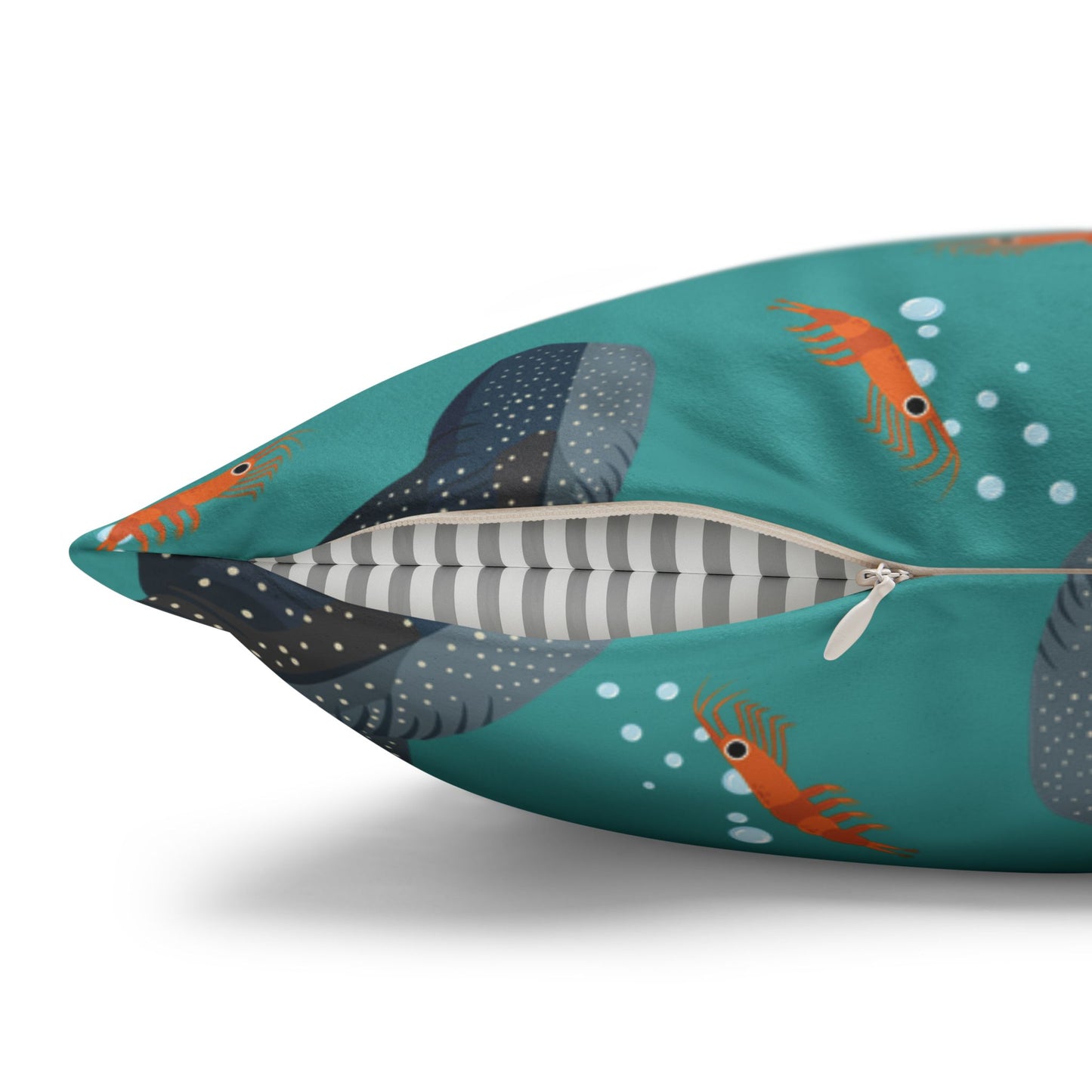 Whale Shark Lux Faux Suede Throw Pillow Cover – 18" x 18" & 20" x 20"
