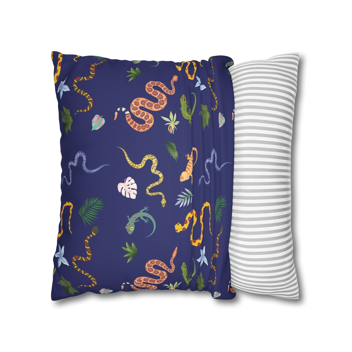 Dancing Reptiles Lux Faux Suede Throw Pillow Cover – 18" x 18" & 20" x 20"