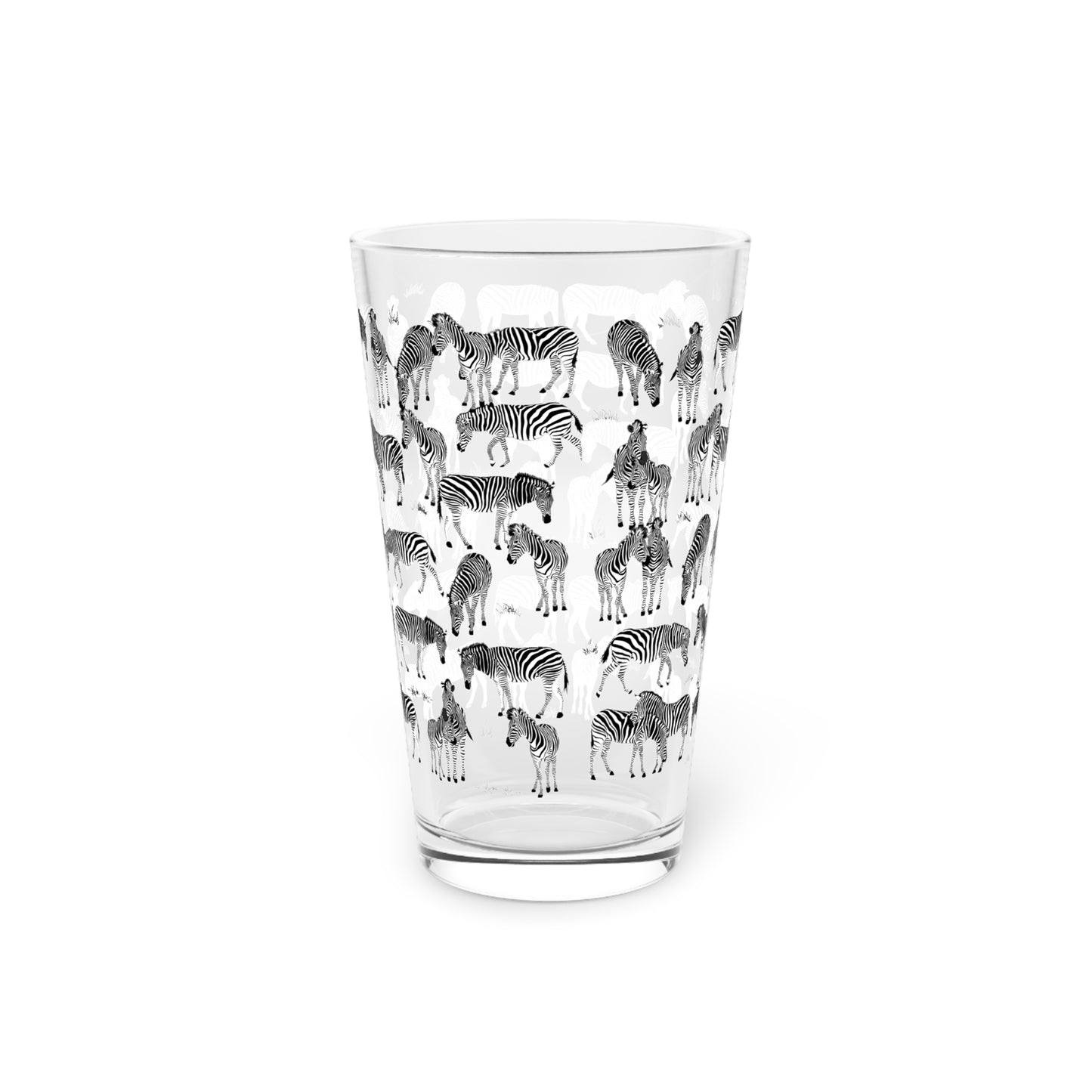 Zebra Print Pint Glass, 16oz Drinking Glass, Animal Lover Gift, Safari Decor, Unique Party Glassware, Gift for Him/Her