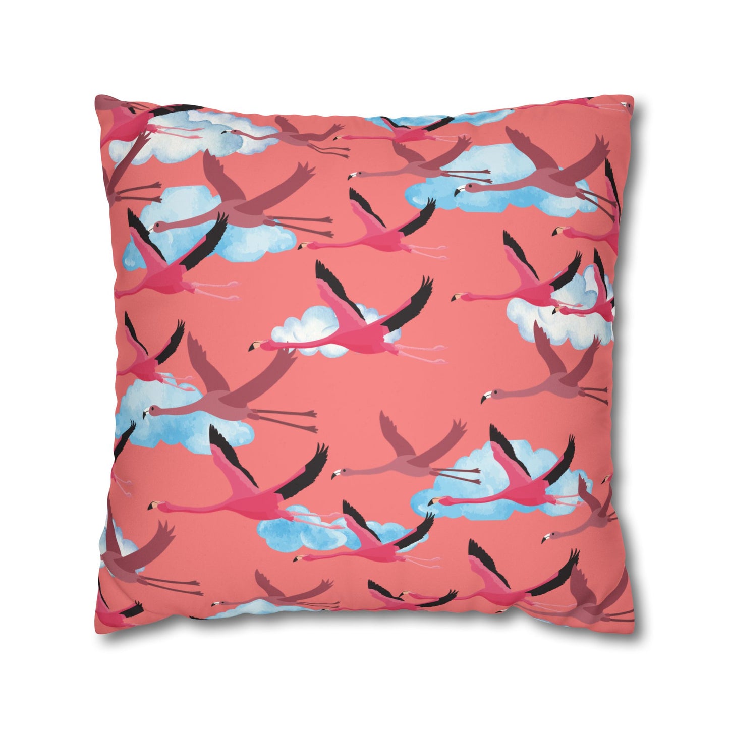 Flying Flamingo Lux Faux Suede Pillow Cover  – 18" x 18" & 20" x 20"