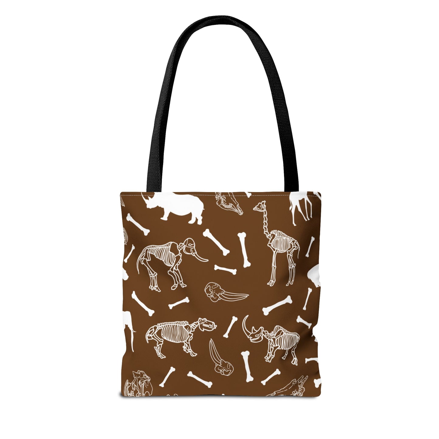 Whimsical Animal Skeletons Tote Bag (Brown), Perfect for Animal Lovers, Halloween, Eco-Friendly Bag, Gift for Pet Owners, Shopping Bag, Halloween Gift