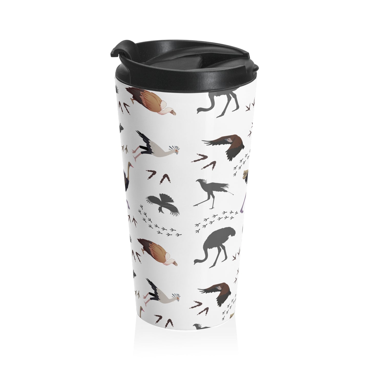Safari Bird Pattern Stainless Steel Travel Mug | Stylish Travel Tumbler | Perfect Gift for Animal Lovers, Nature Enthusiasts, or Travel Junkies
