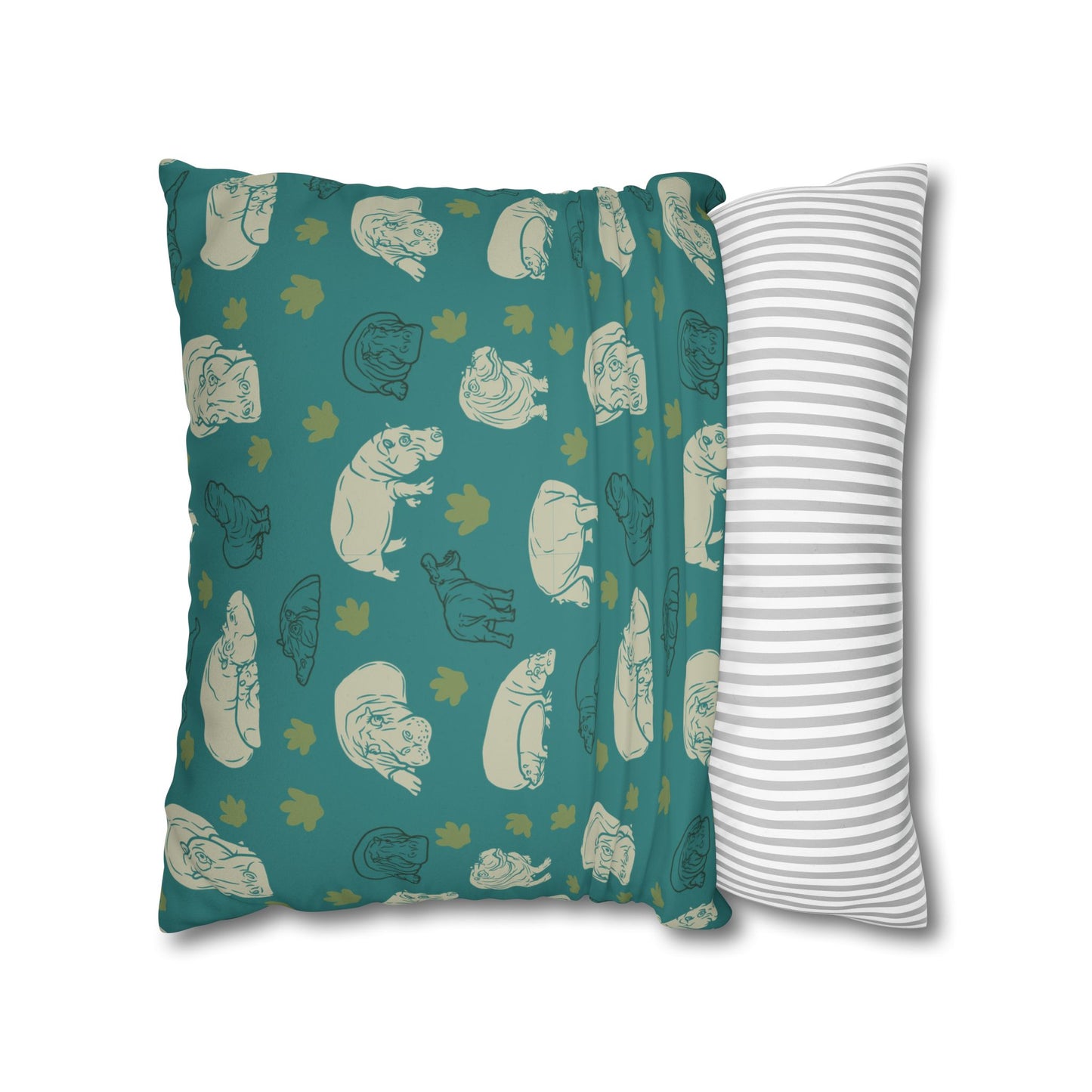 Hippo Pod Lux Faux Suede Throw Pillow Cover – 18" x 18" & 20" x 20"