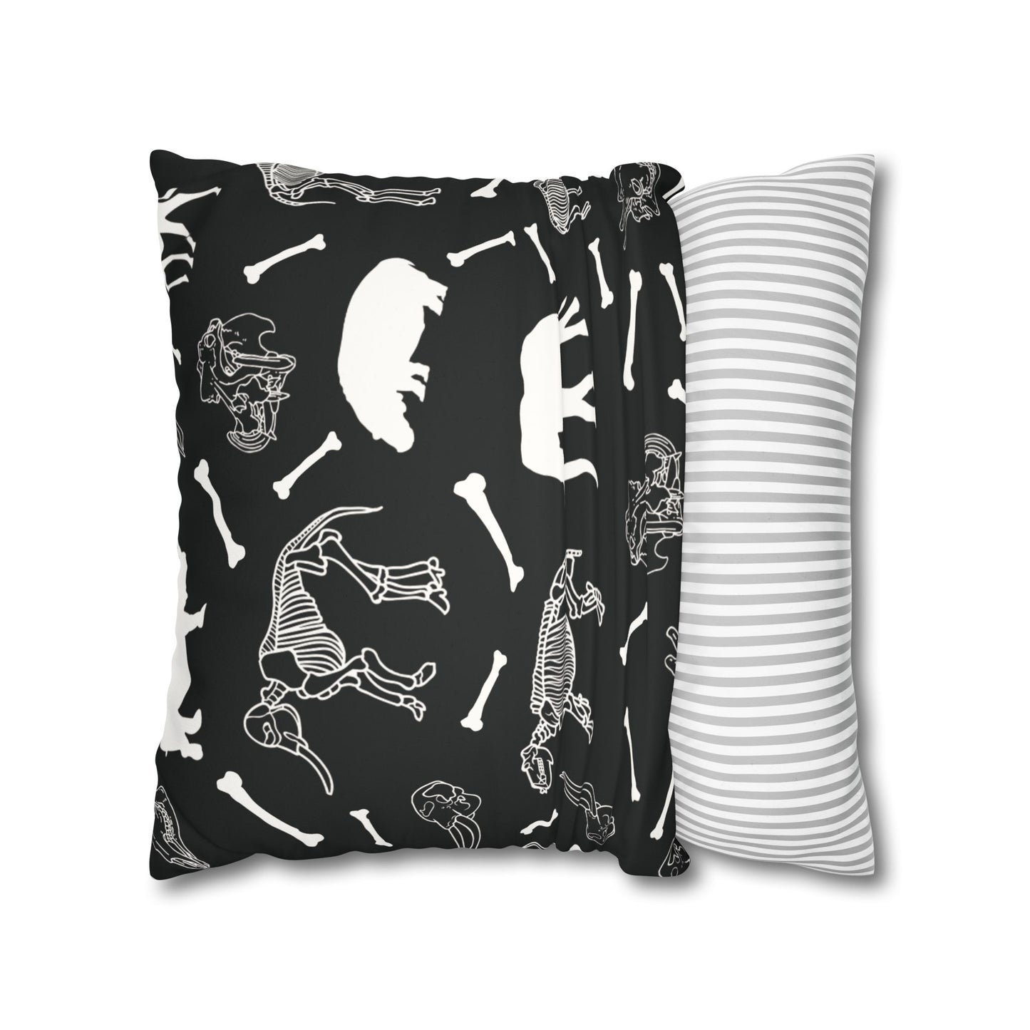 Animal Skeleton Lux Faux Suede Throw Pillow Cover – 18" x 18" & 20" x 20"